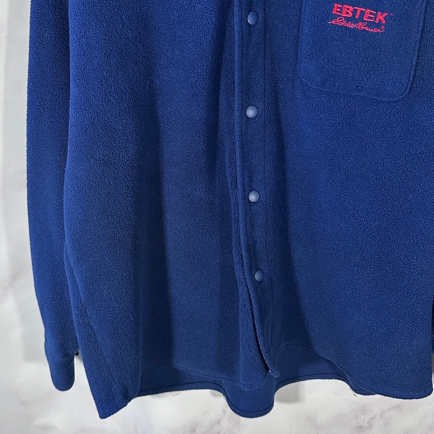 Eddie Bauer EBTEK Blue Fleece Button-Up Shirt
