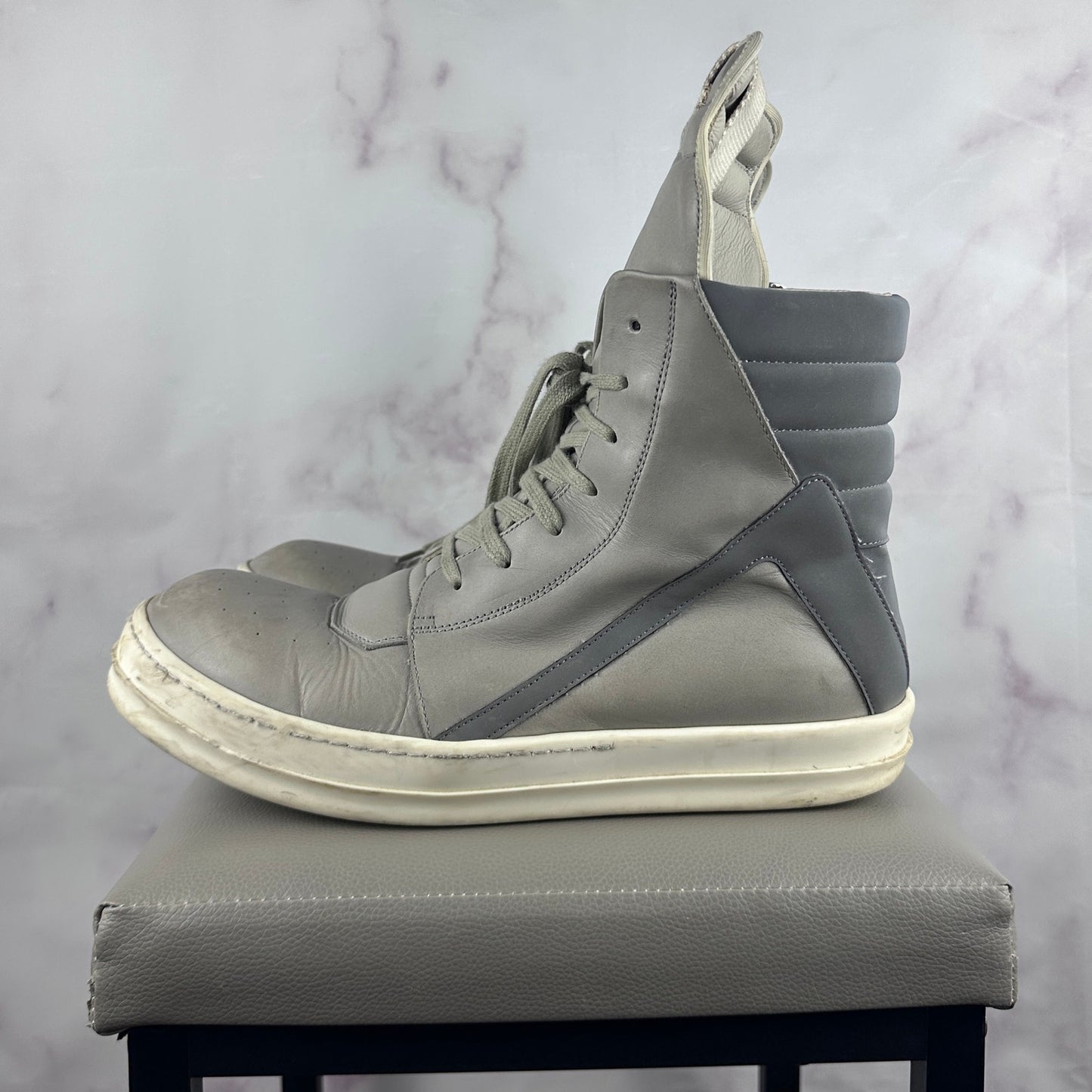 Rick Owens F/W22 Pearl Grey Reflective Geobasket