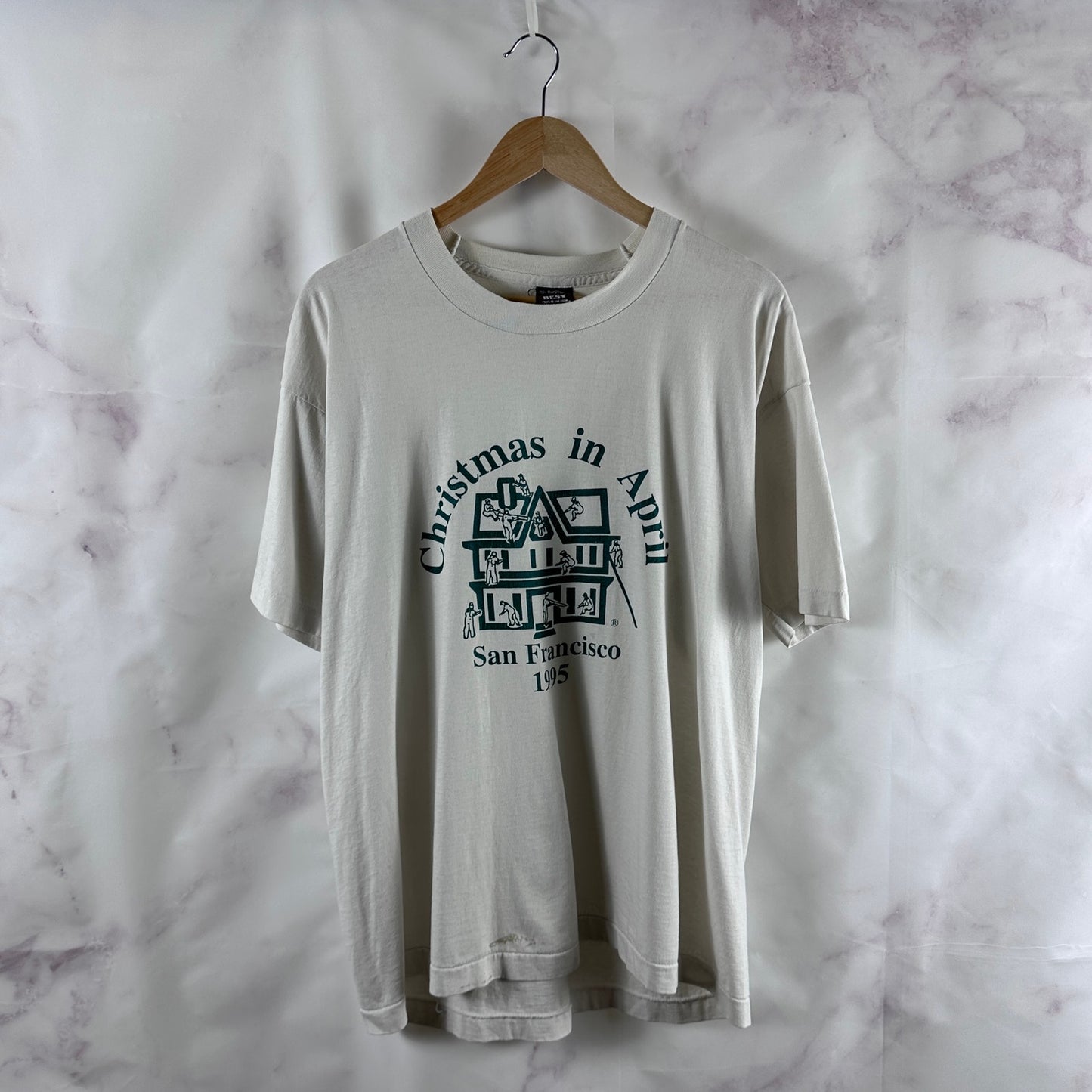 Vintage 1995 San Francisco White Graphic Tee