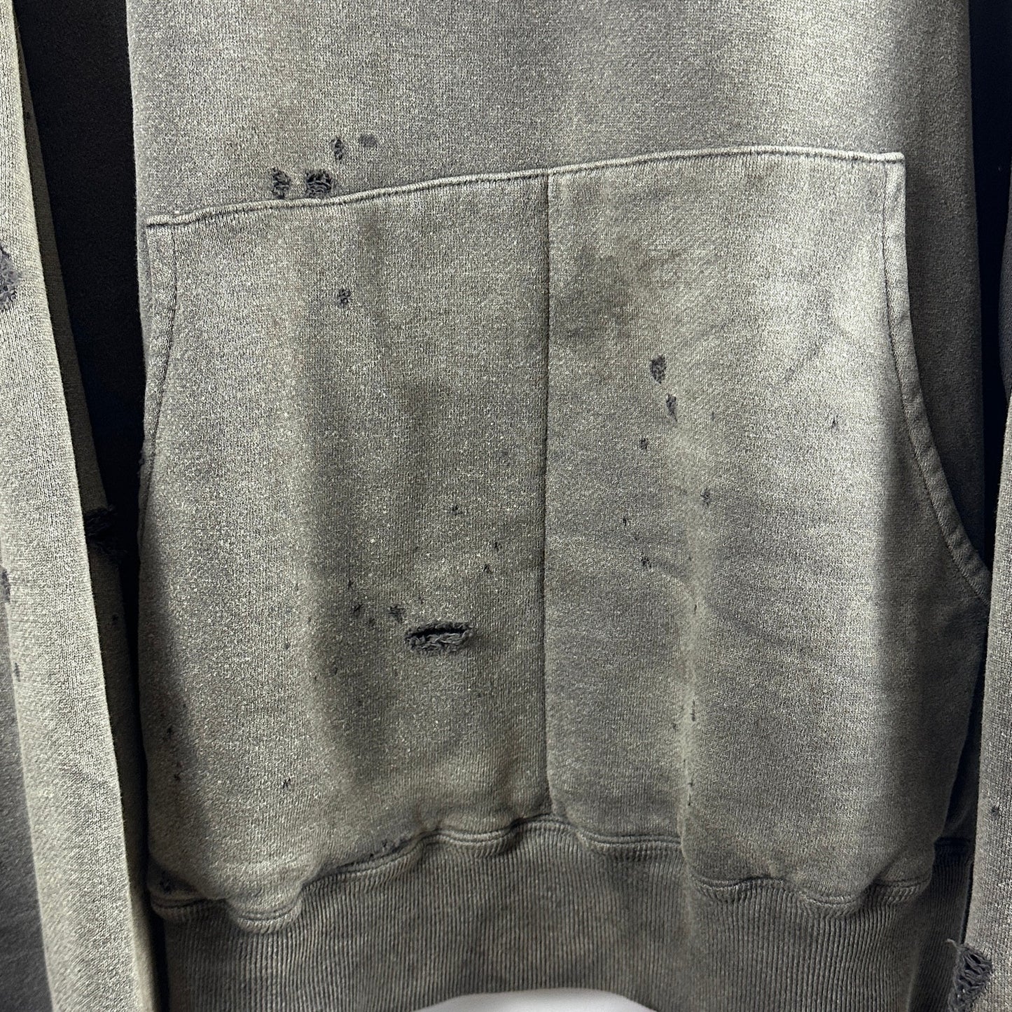 Readymade Green Double Face Thrashed Thermal Hoodie