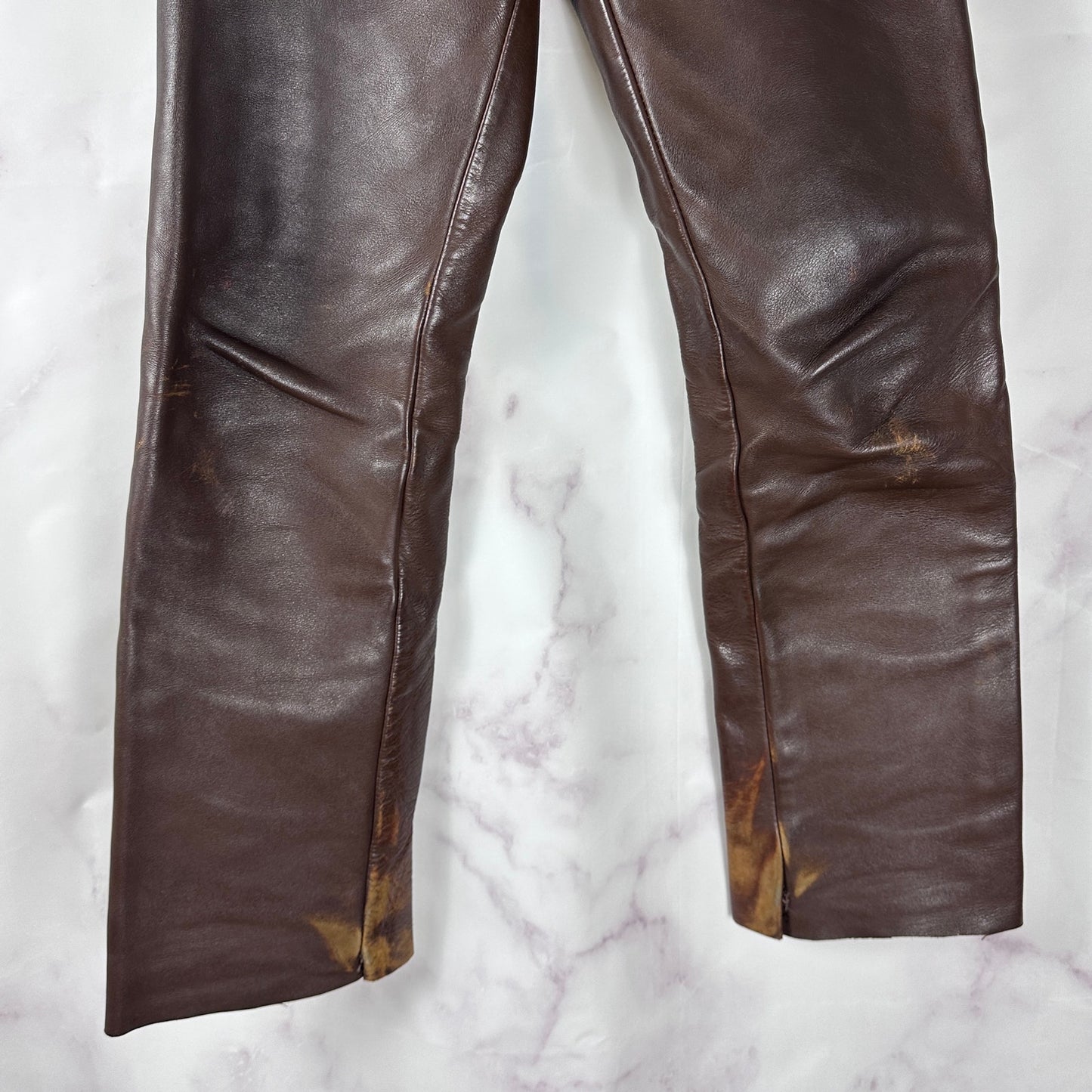 Vanson Vintage Brown Leather Pants