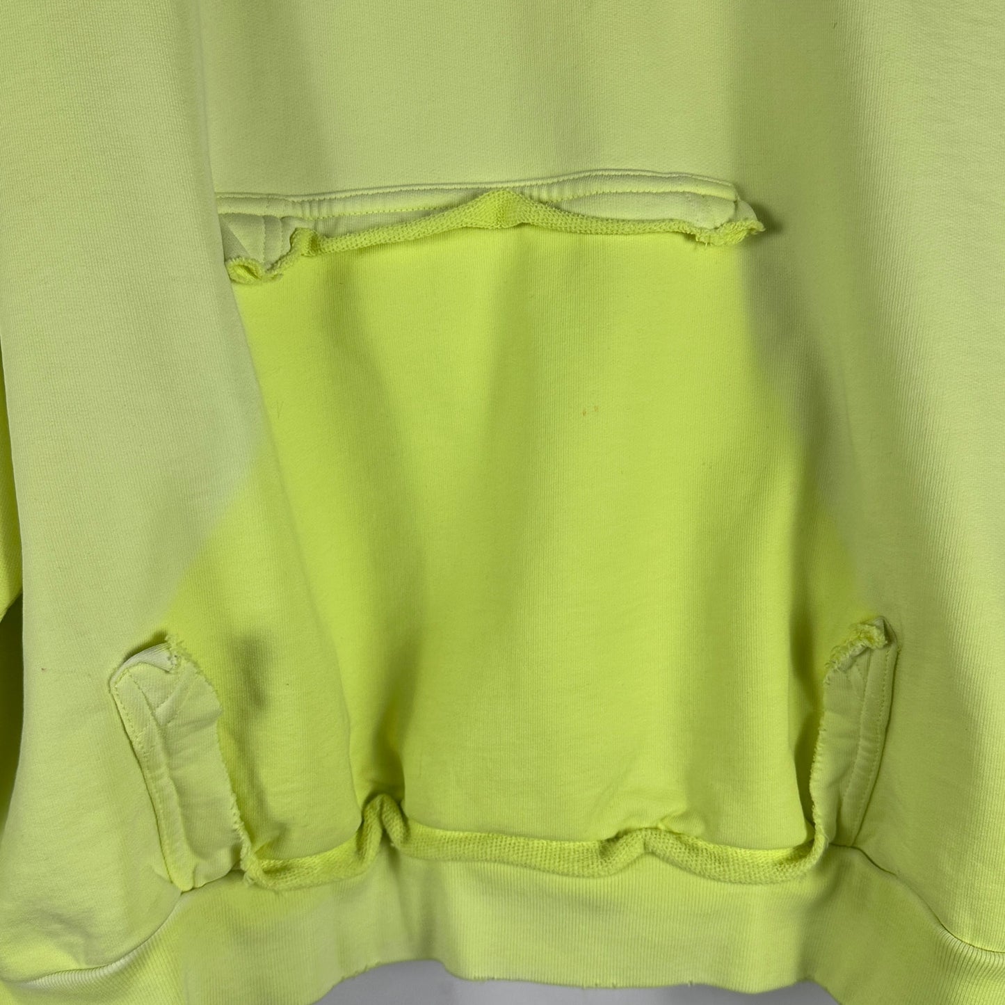 Balenciaga Tape Type Yellow Oversized Ripped Pocket Hoodie