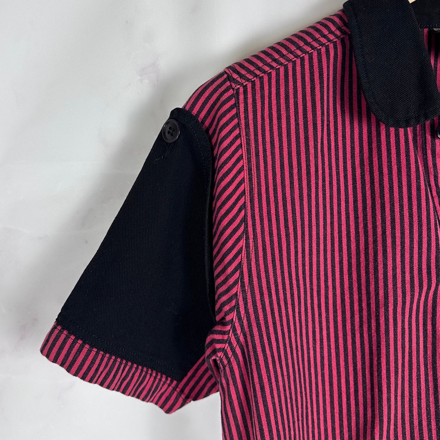 Milkboy Tokyo Red Stripe Work Punk Bowling Shirt