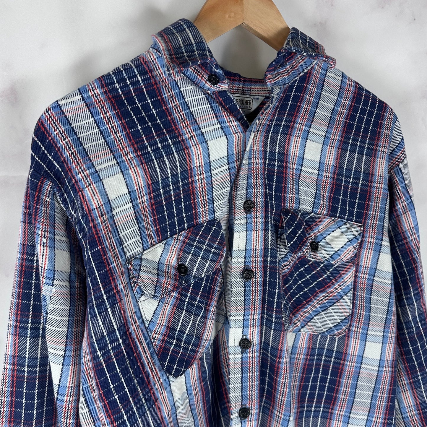 Vintage Five Brother Blue Plaid Flannel