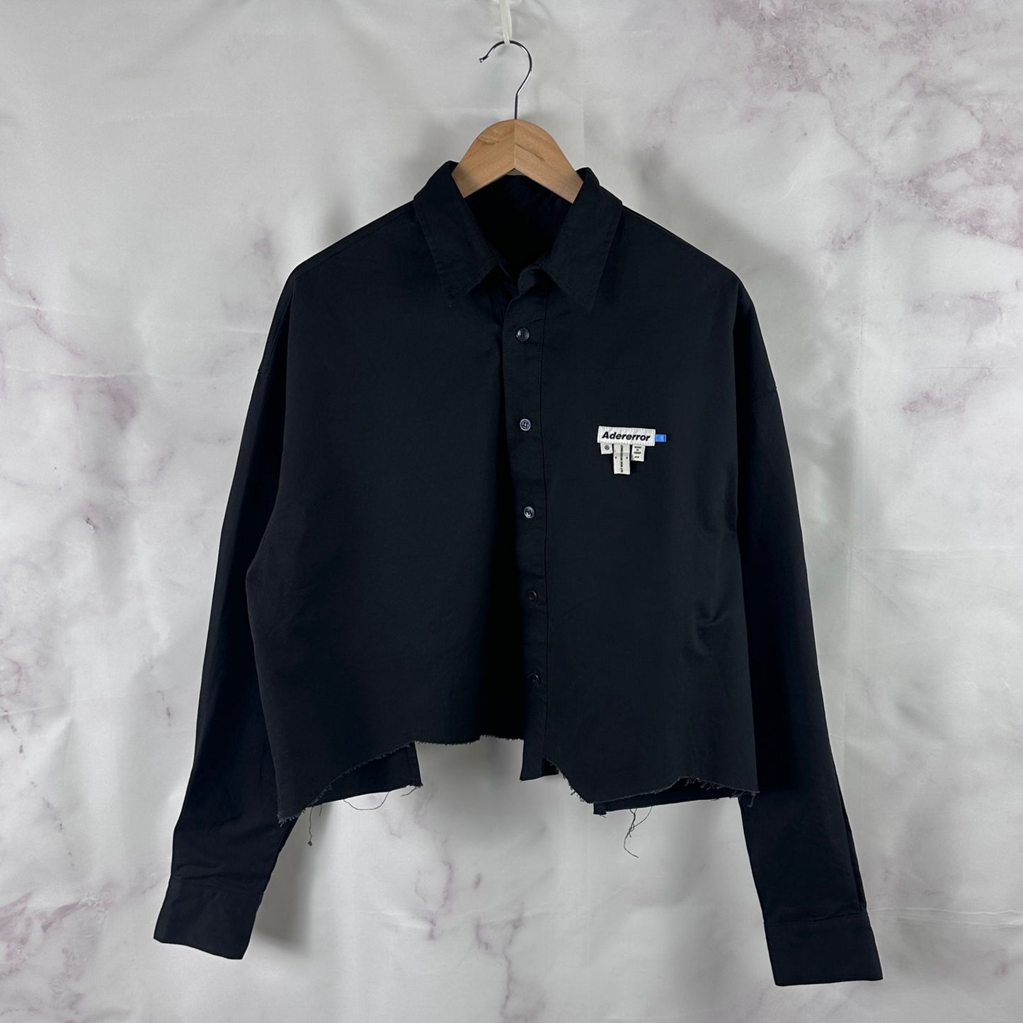 Ader Error F/W19 Black Cropped Button-Up Shirt