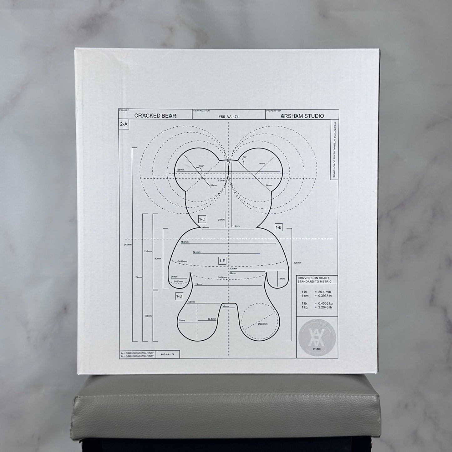 Daniel Arsham Pink Cracked Bear Figure