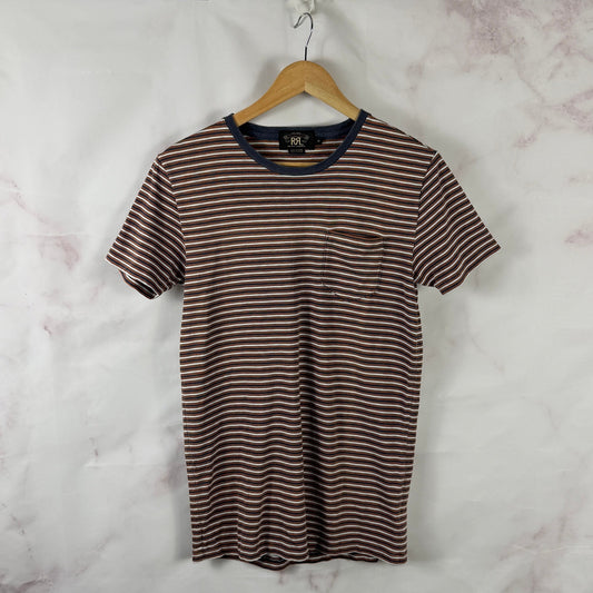 RRL Orange/Blue Striped Pocket Tee