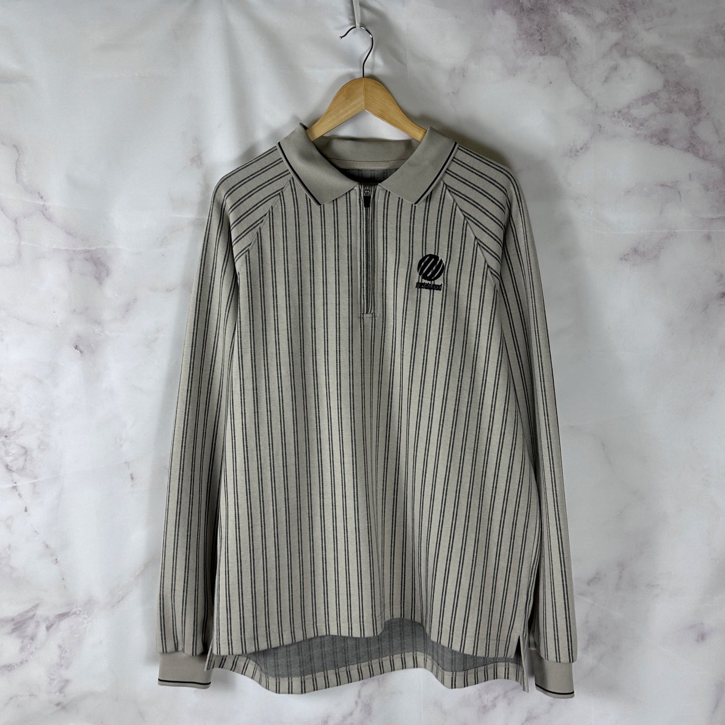 Metalwood Studio Striped LS Polo Quarter Zip