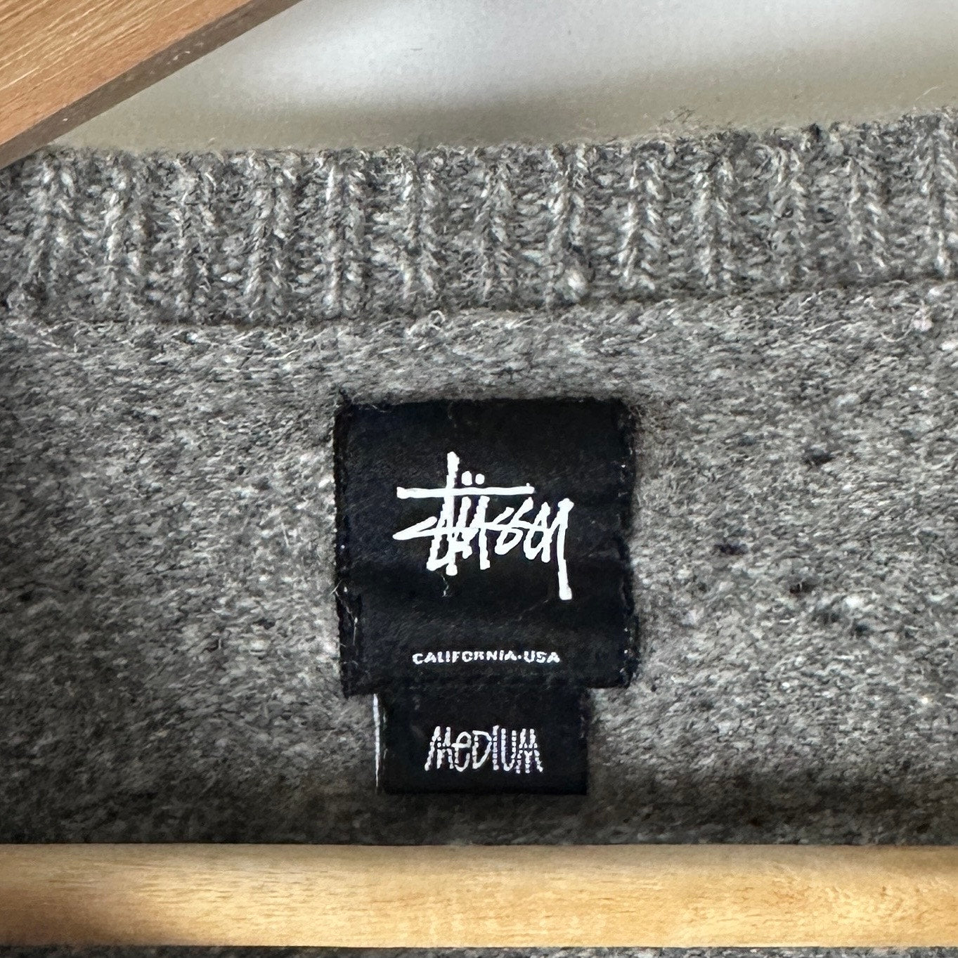 Stussy Japan Grey Knit Embroidered Sweater
