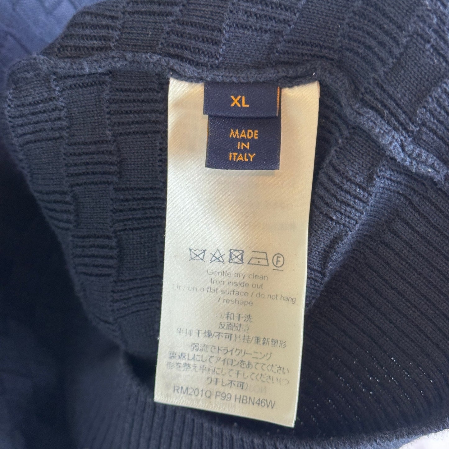 Louis Vuitton Damier Signature Zip-Through Navy Cardigan Sweater