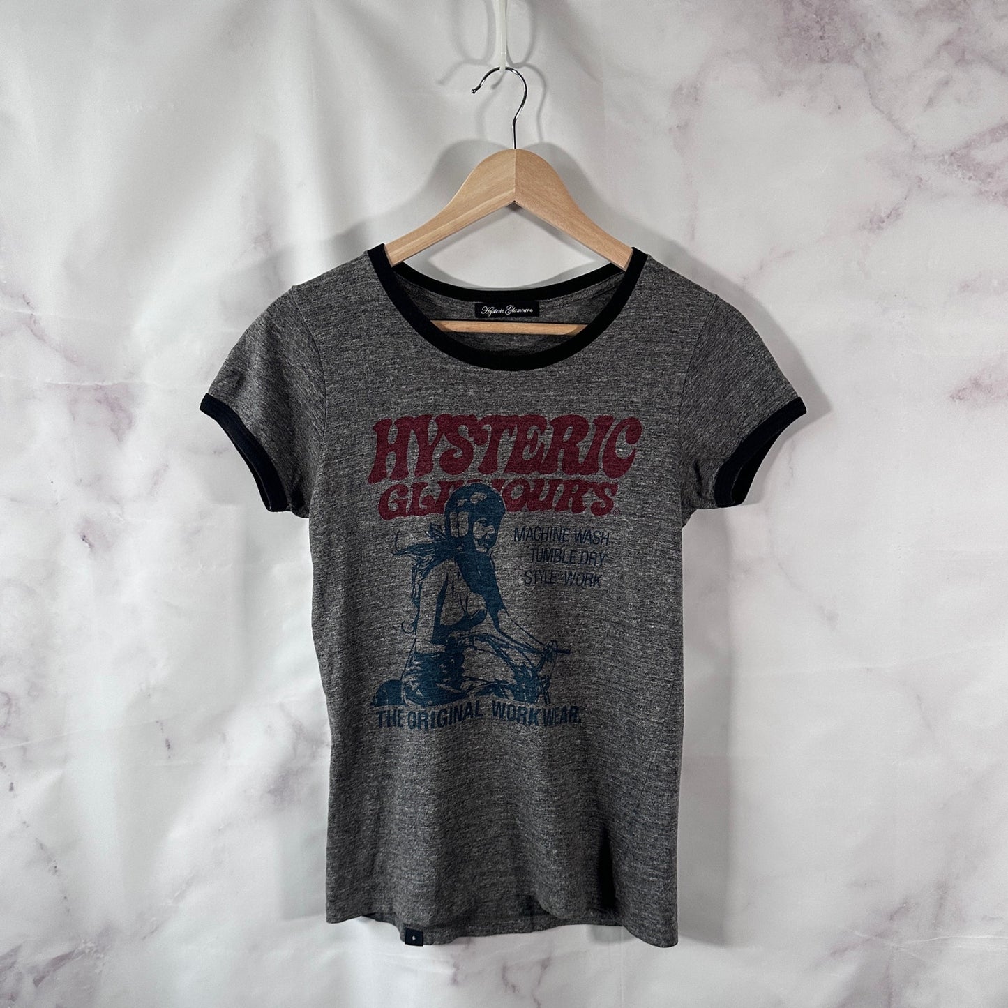 Hysteric Glamour Workwear Heather Grey Ringer Tee