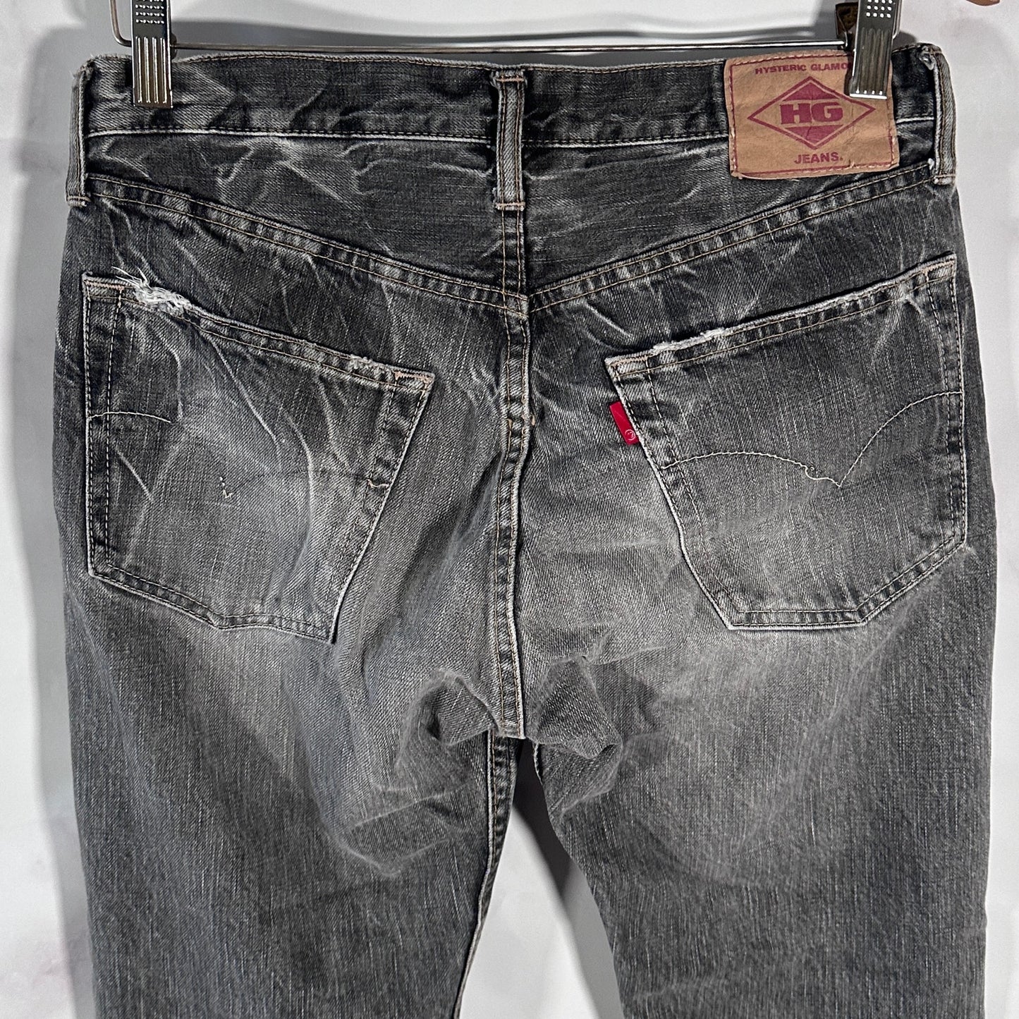Hysteric Glamour Grey Wash Distressed Denim
