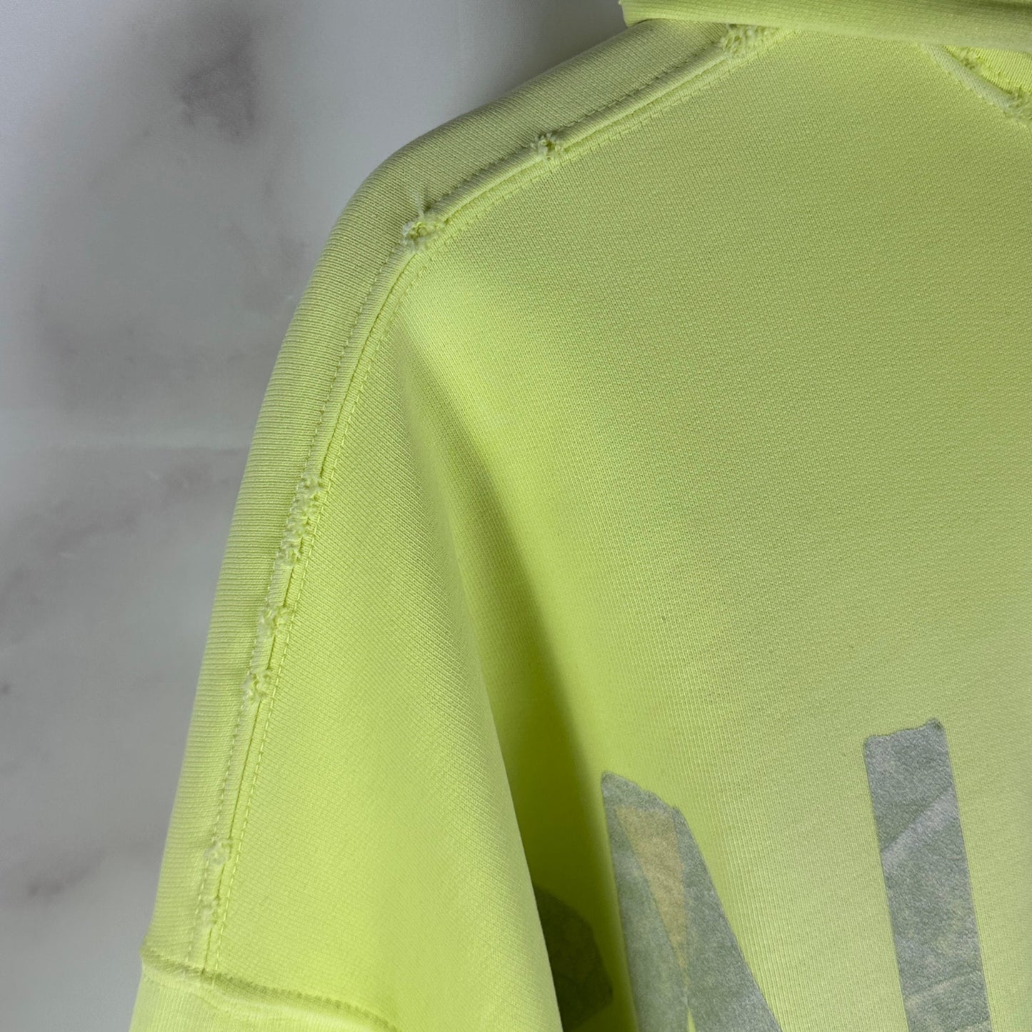Balenciaga Tape Type Yellow Oversized Ripped Pocket Hoodie
