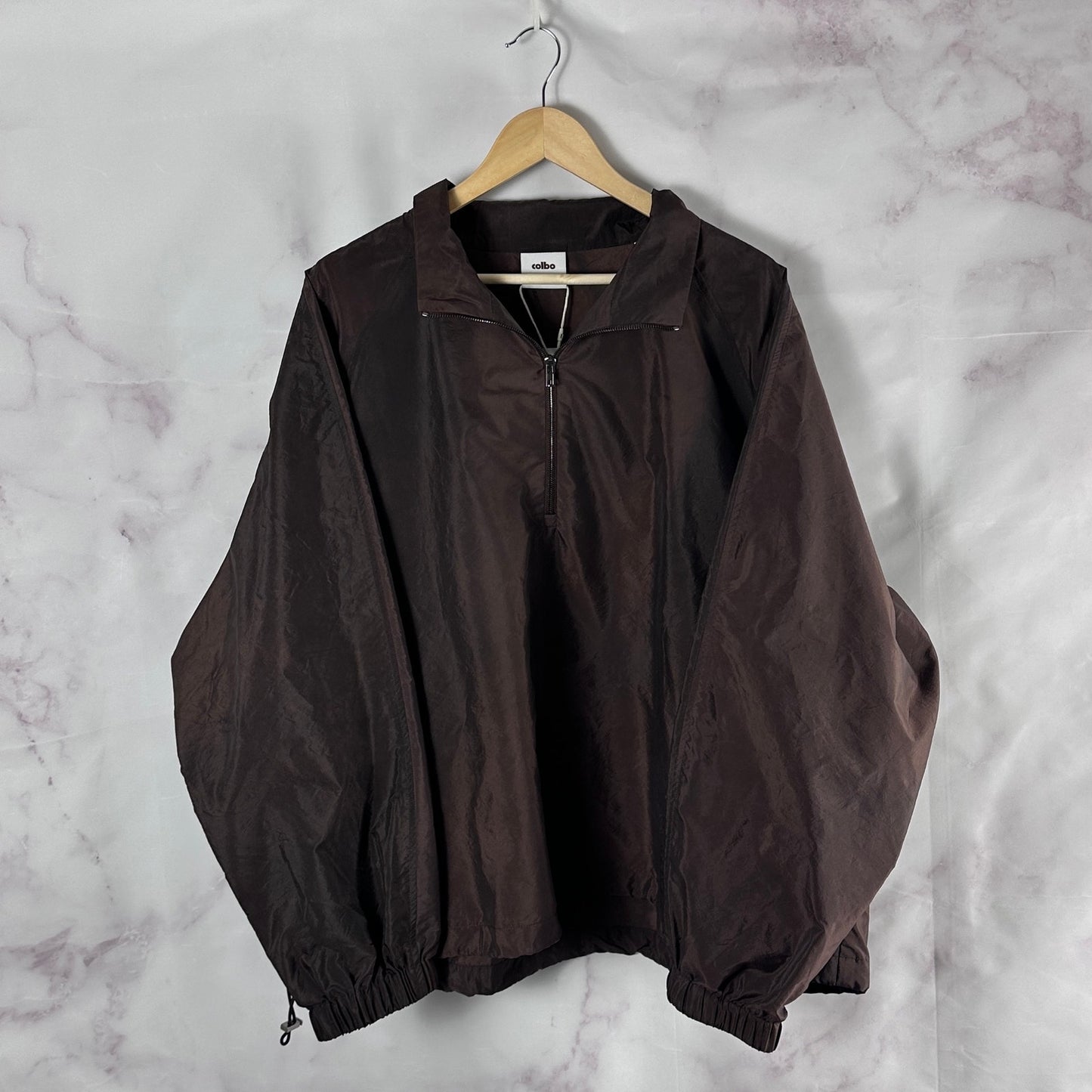 Colbo NYC Washed Burgundy Half Zip Raglan Parka