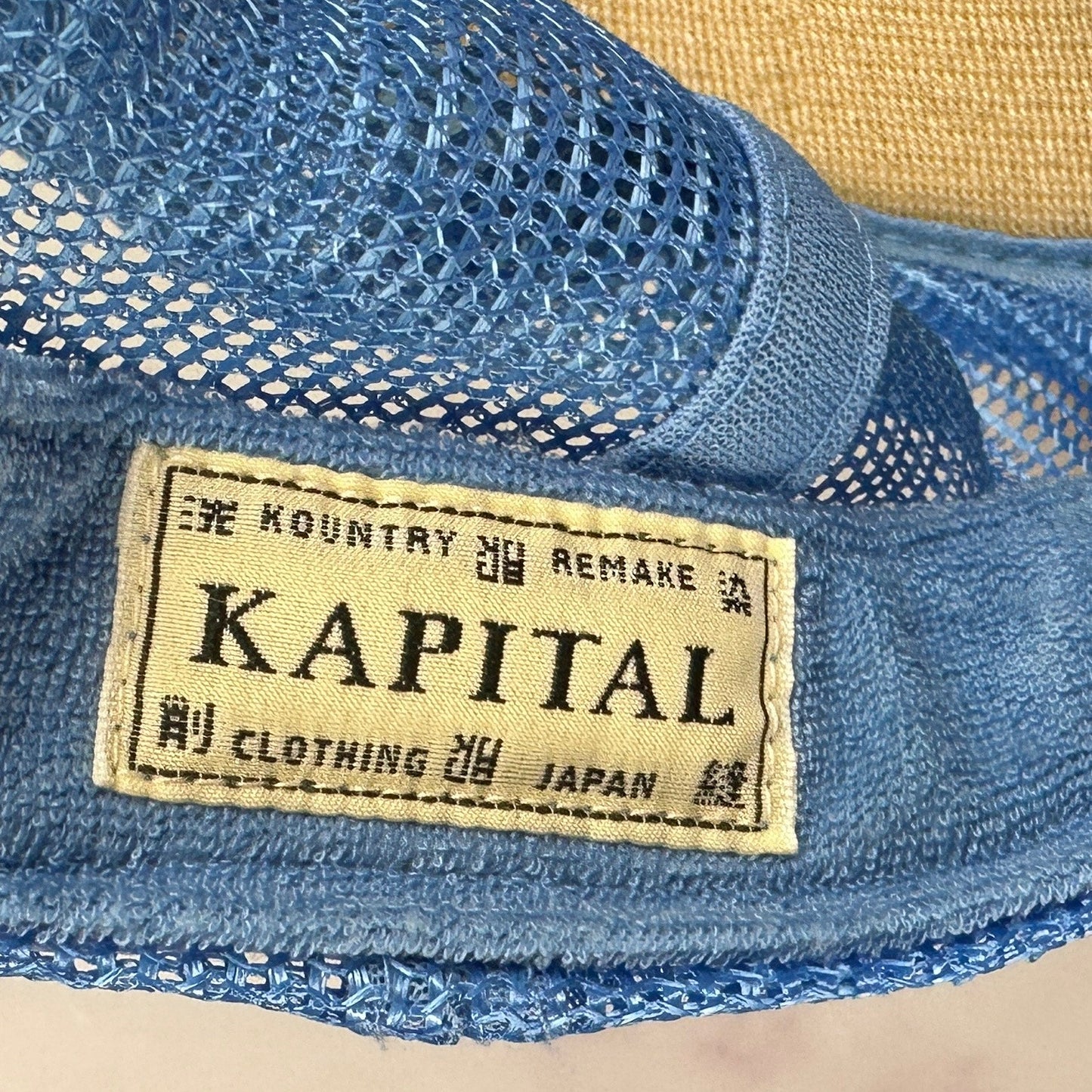 Kapital ‘Denim Men Loves Cats’ Pink/Blue Trucker Hat