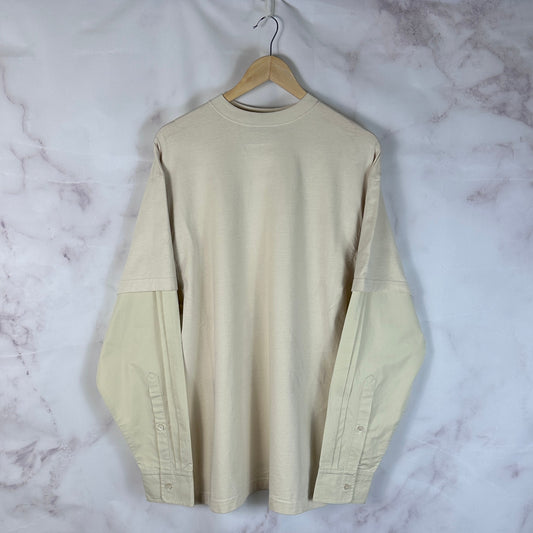 Balenciaga F/W22 Hybrid Layered Cream Longsleeve Shirt