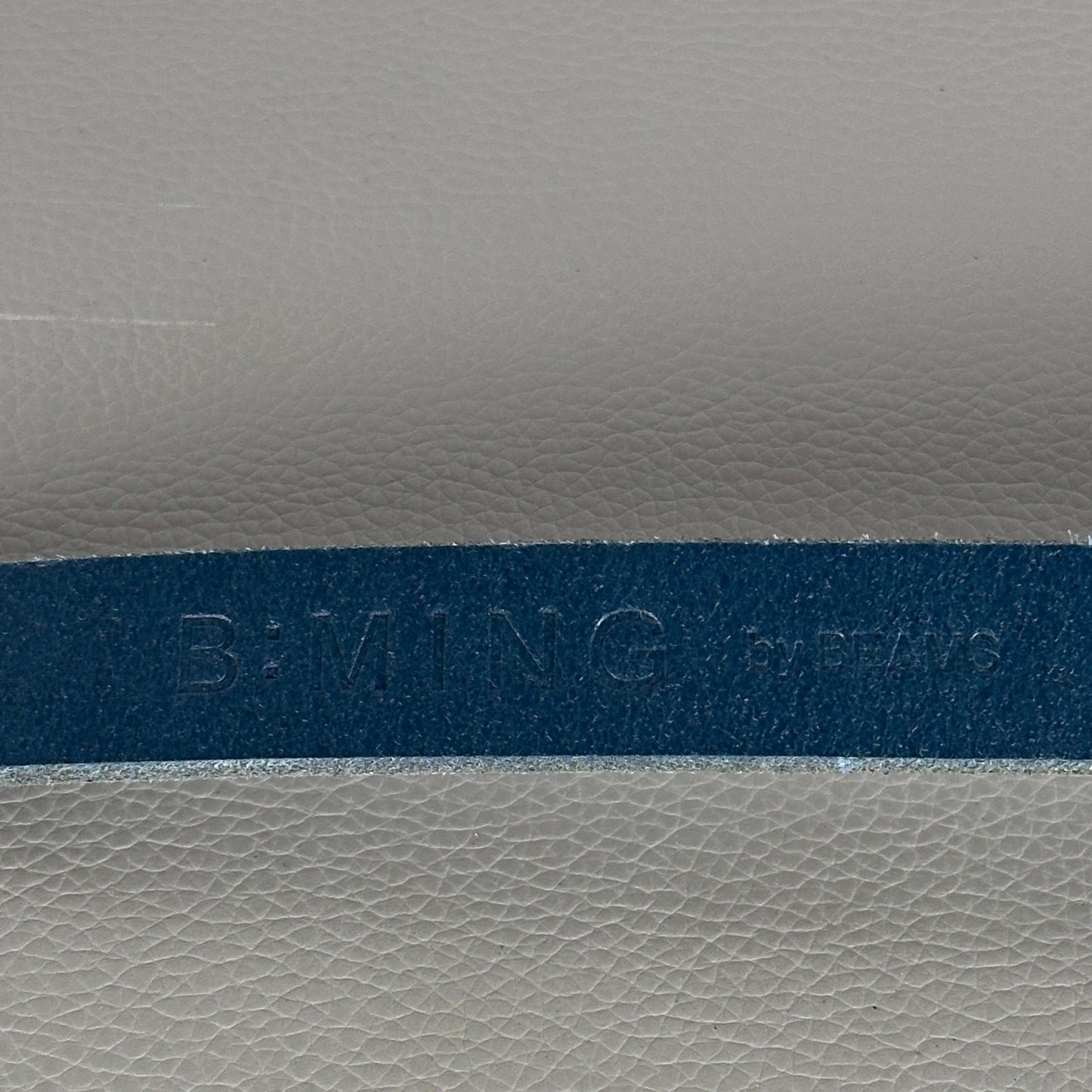 Beams Black Leather Strip Belt