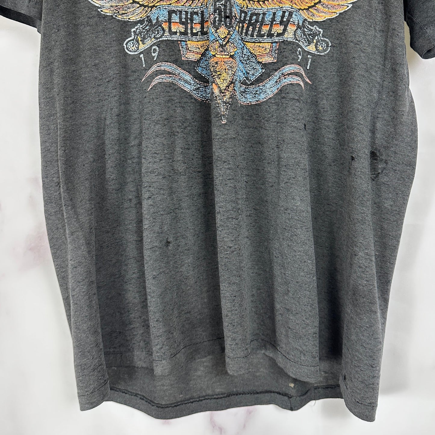 Vintage 1991 Daytona Bike Week Thrashed Black Tee