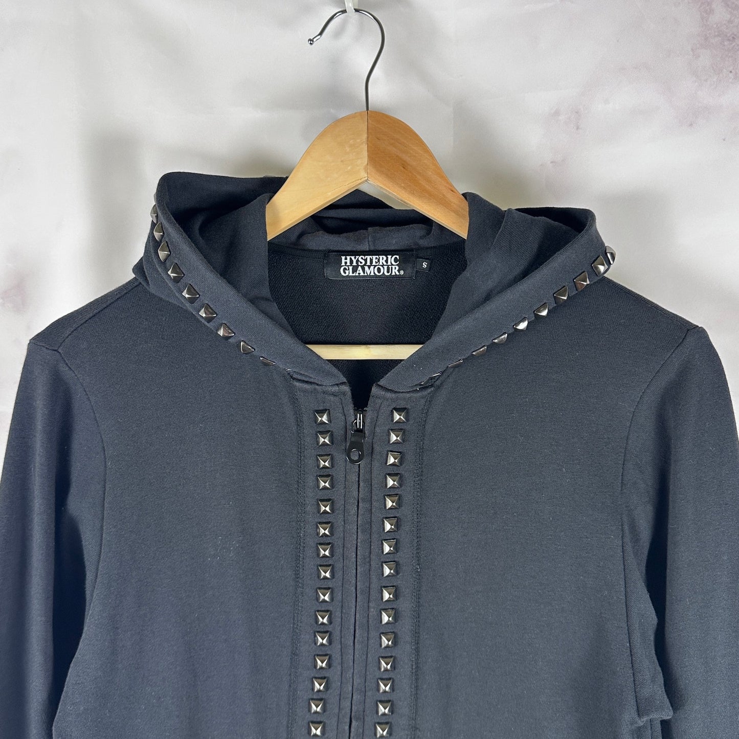 Hysteric Glamour Black Studded Zip-Up Hoodie