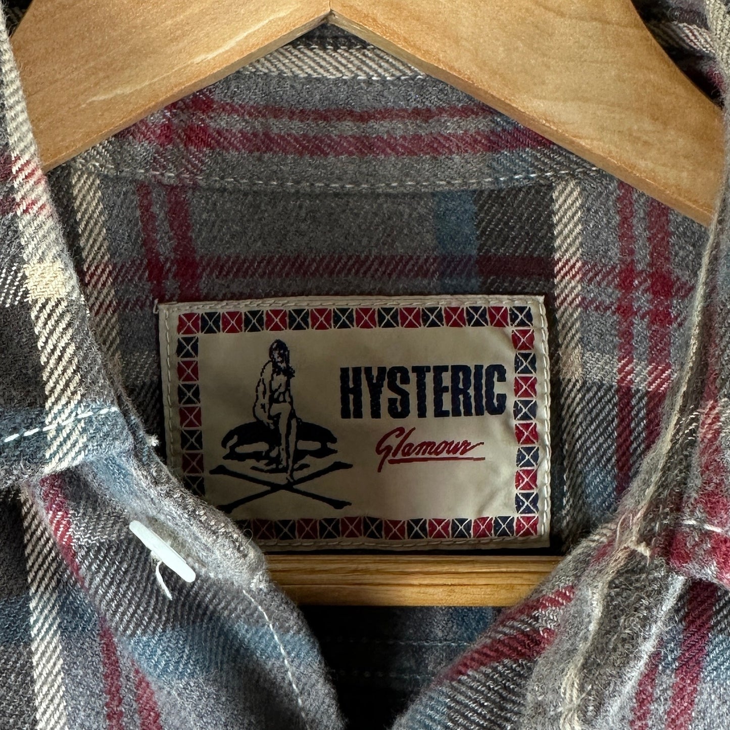 Hysteric Glamour Grey Plaid Flannel Shirt
