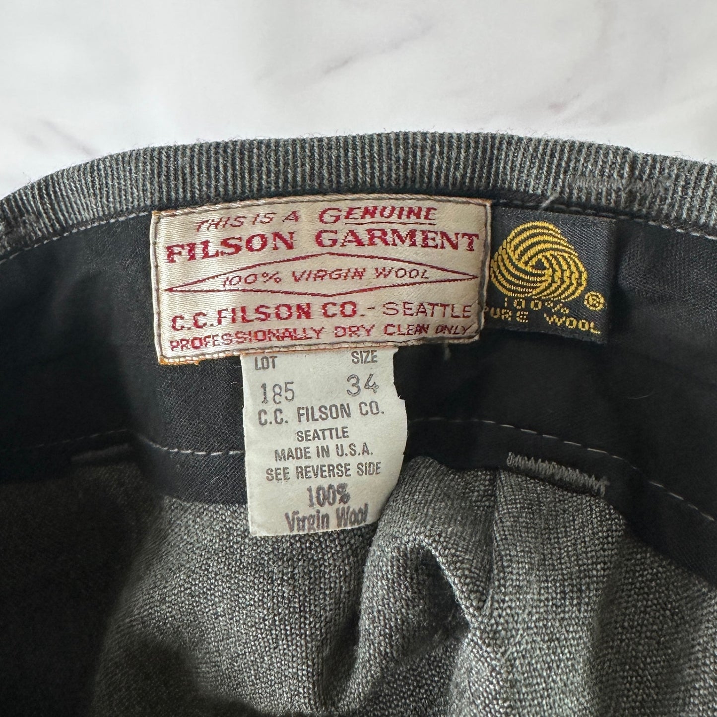 Vintage Filson Wool Whipcord Grey Cargo Pants