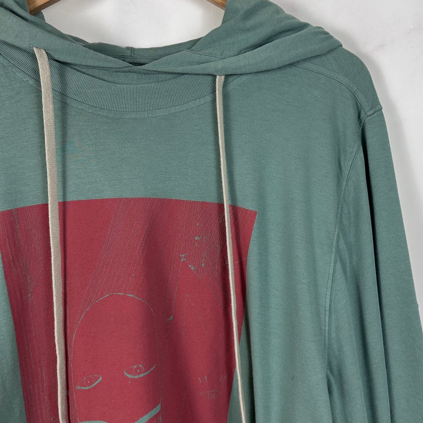 Rick Owens DRKSHDW Hustler Aqua Layered Hoodie