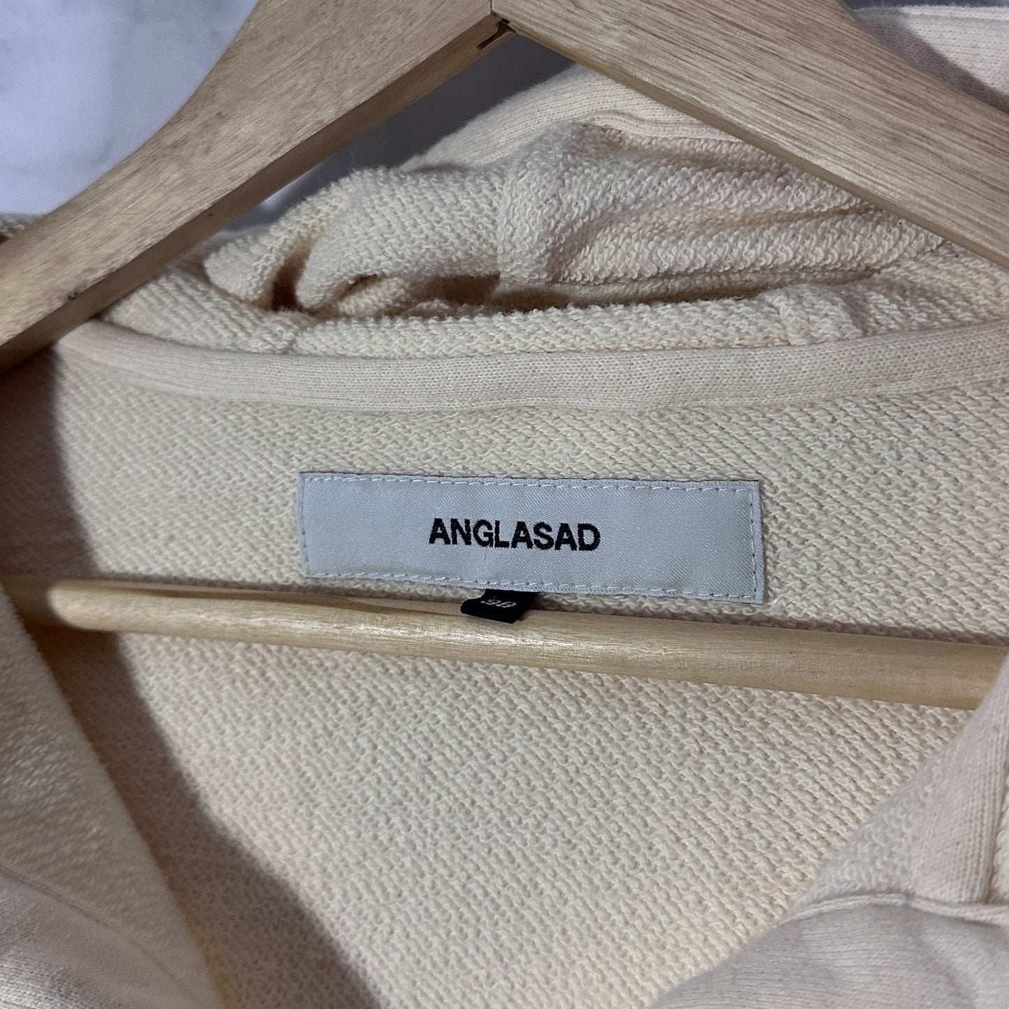 Anglasad Thrashed Cream Half-Zip Hoodie