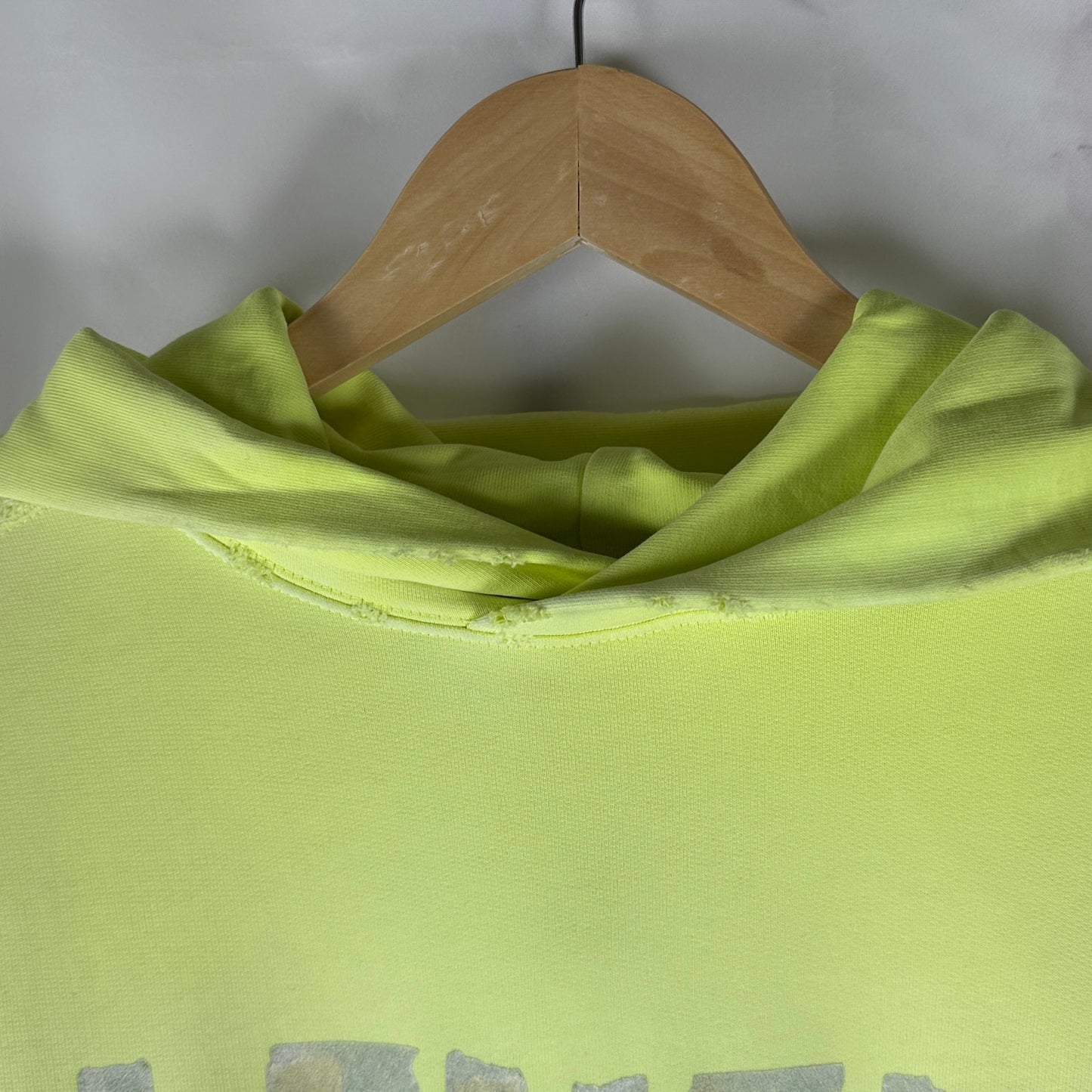 Balenciaga Tape Type Yellow Oversized Ripped Pocket Hoodie