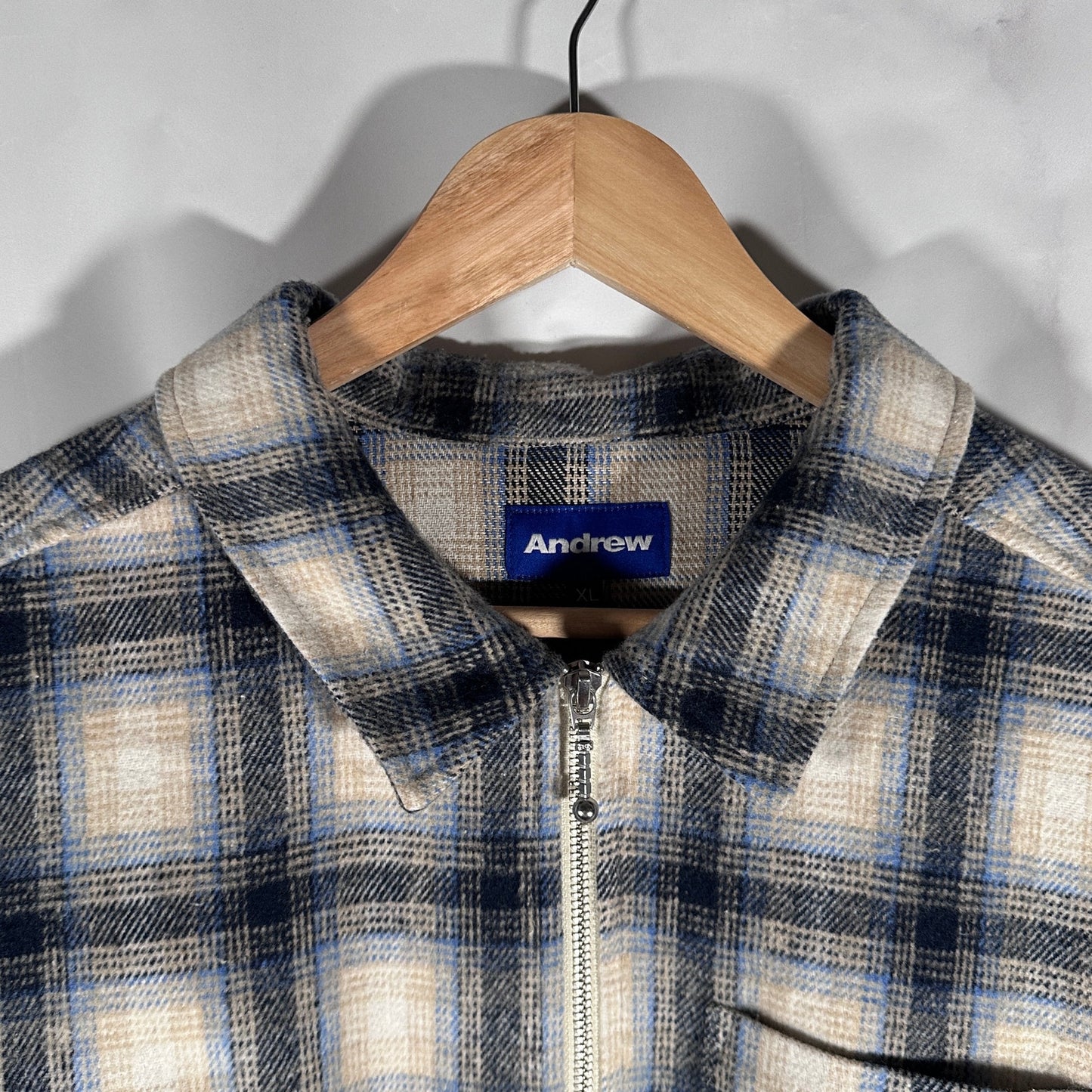 Andrew Miami Plaid Zipper Flannel