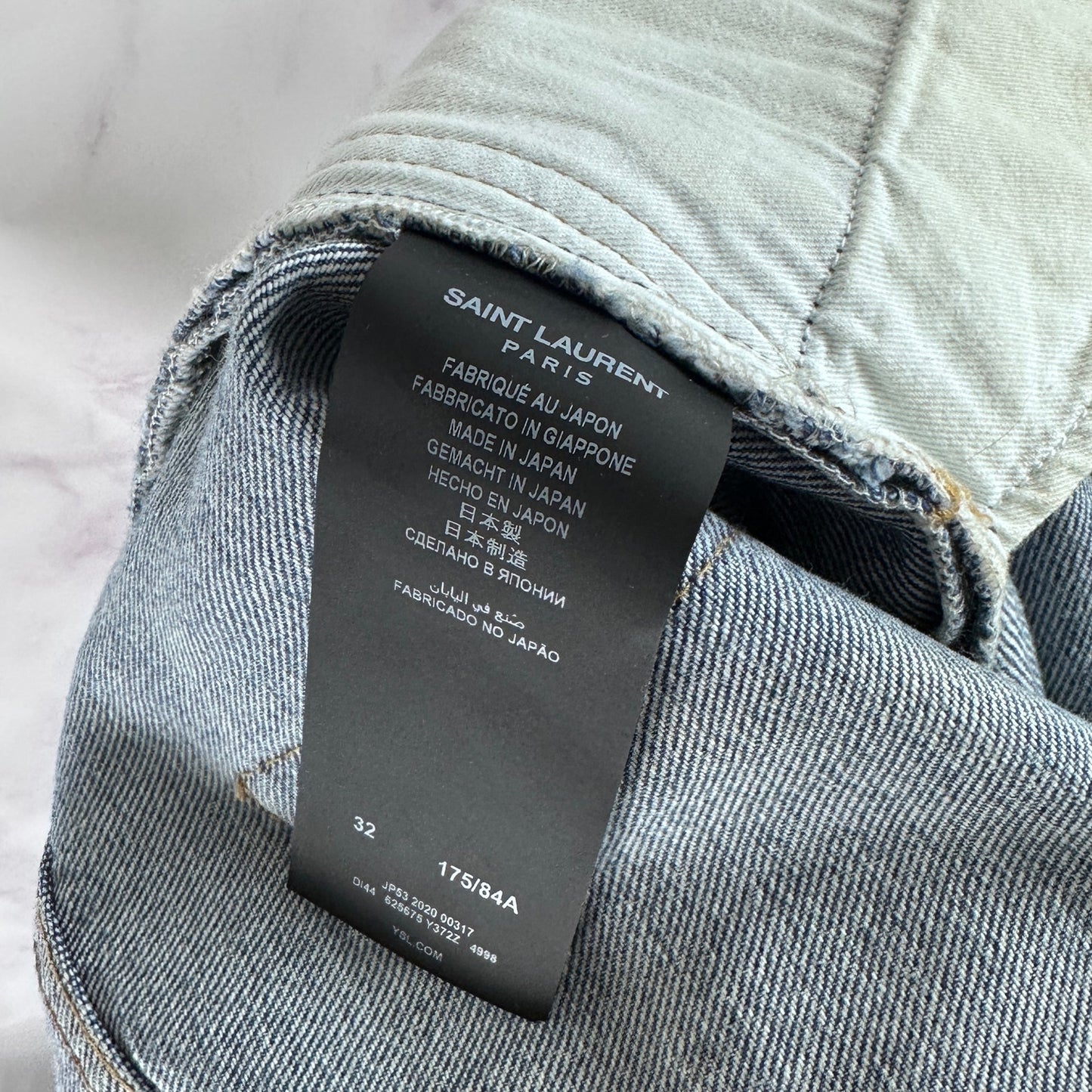 Saint Laurent Paris D23 Straight Destroyed Denim