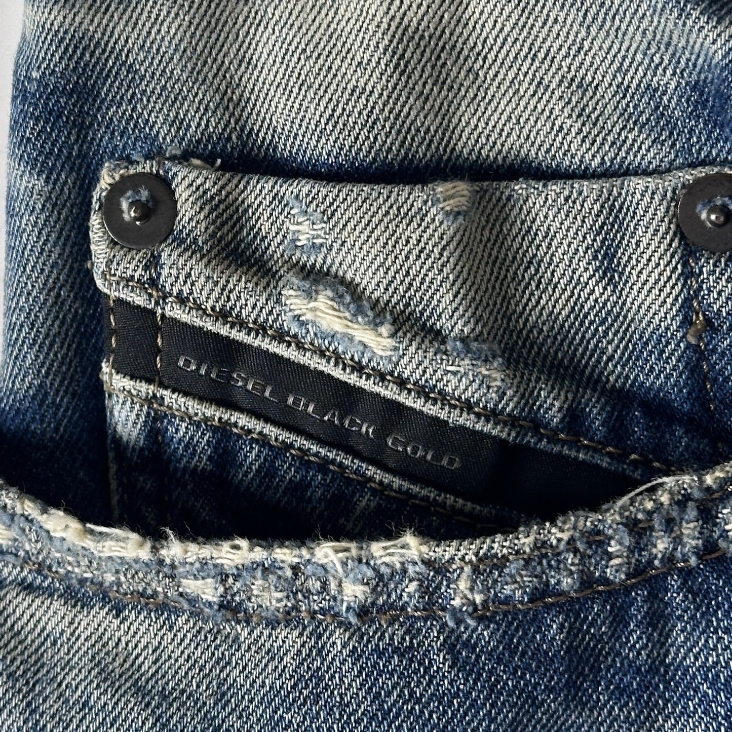 Diesel Black Gold Distressed Repaired Denim