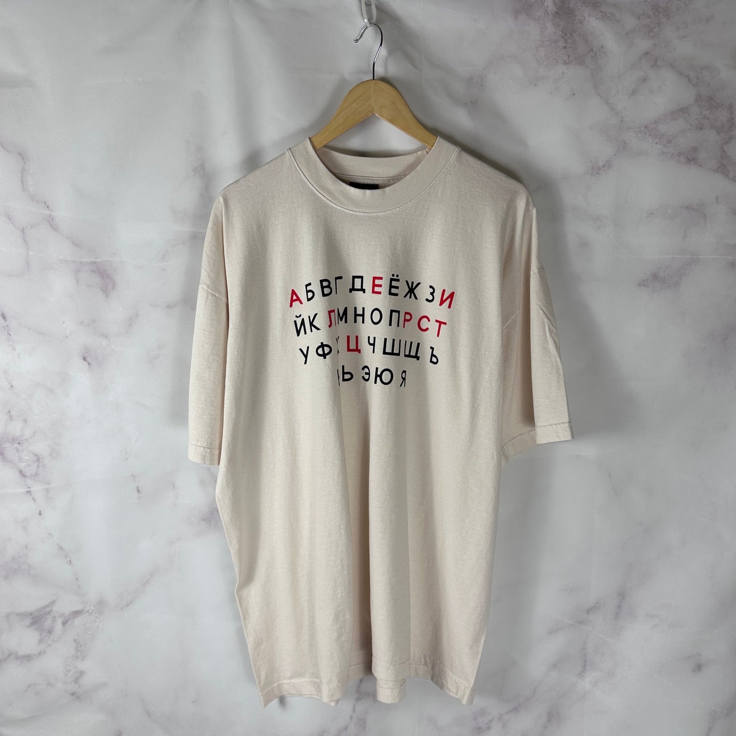Articles Russian Alphabet Cream Graphic Tee