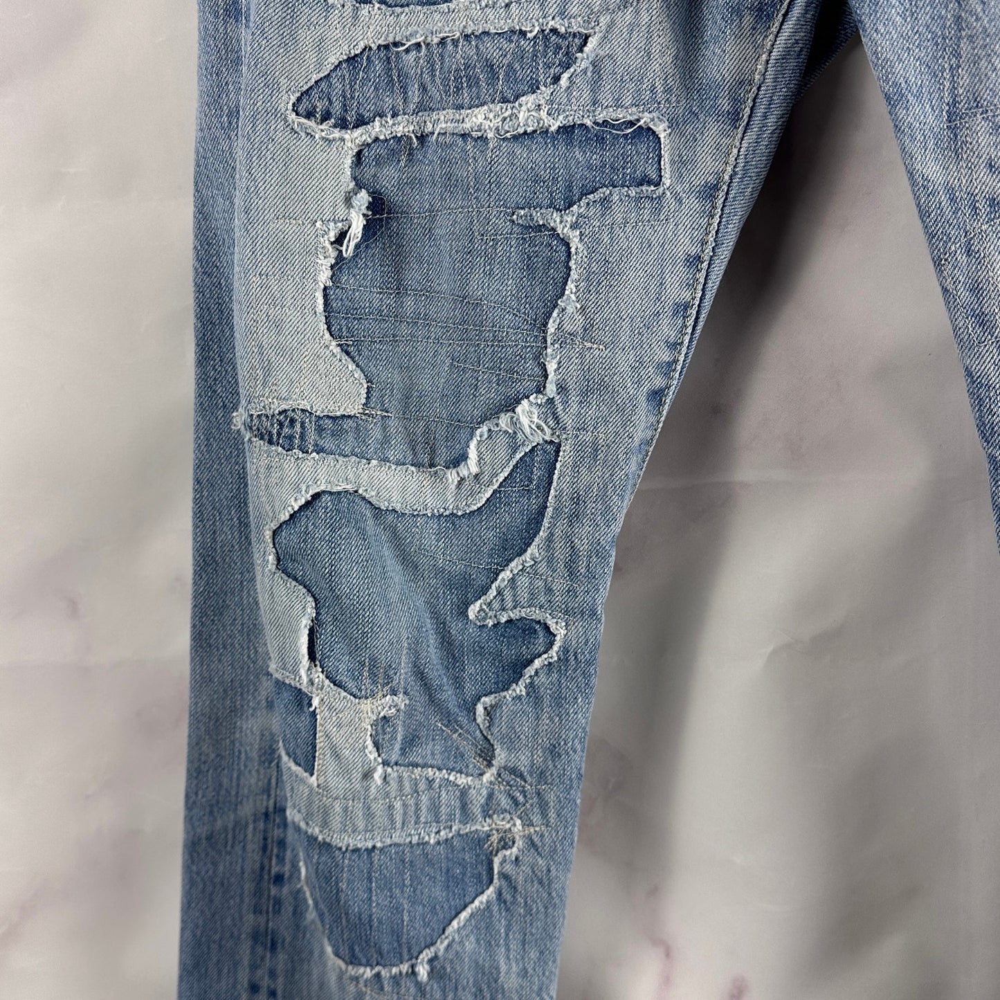 Hysteric Glamour Selvedge Repaired Light Wash Denim