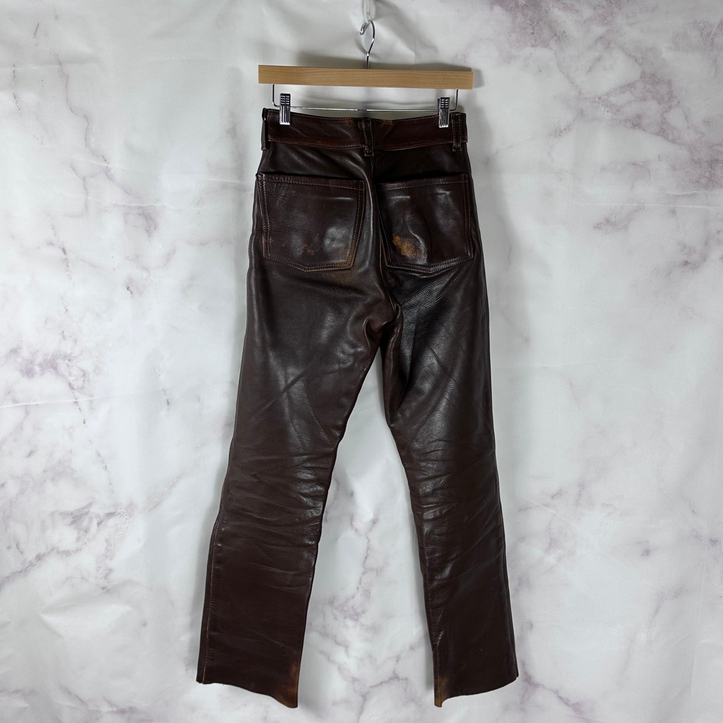Vanson Vintage Brown Leather Pants