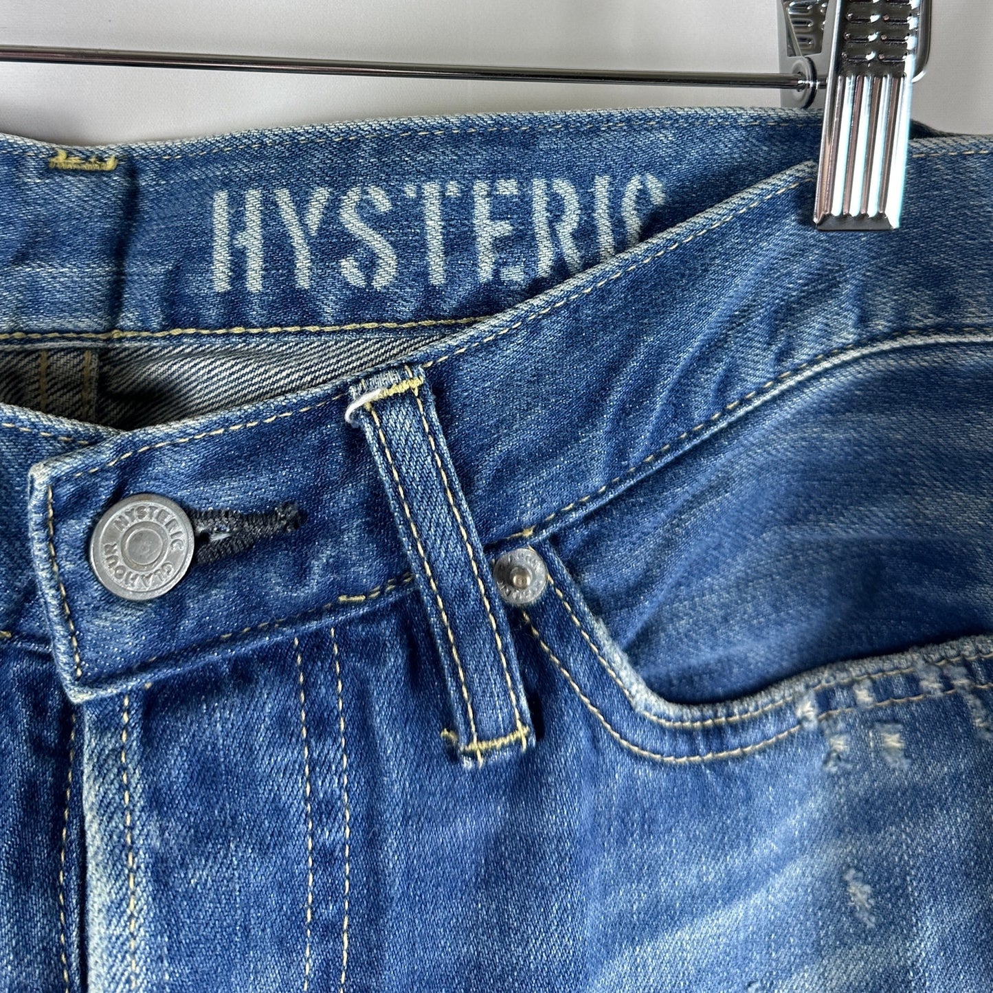 Hysteric Glamour Studded Repaired Selvedge Denim Jeans