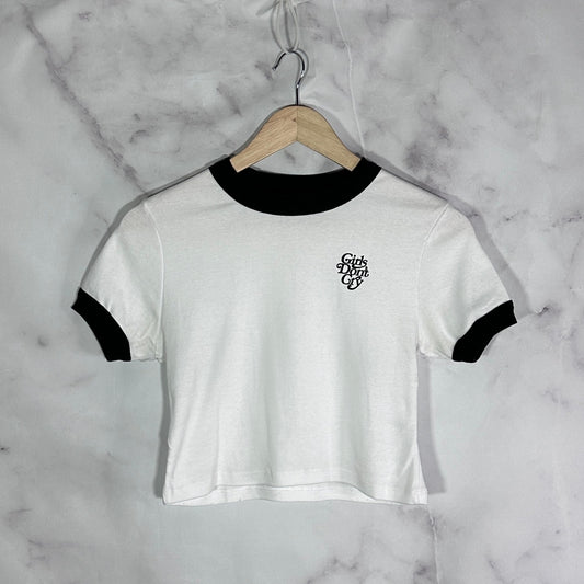 Girls Don’t Cry Ringer Cropped Baby Tee