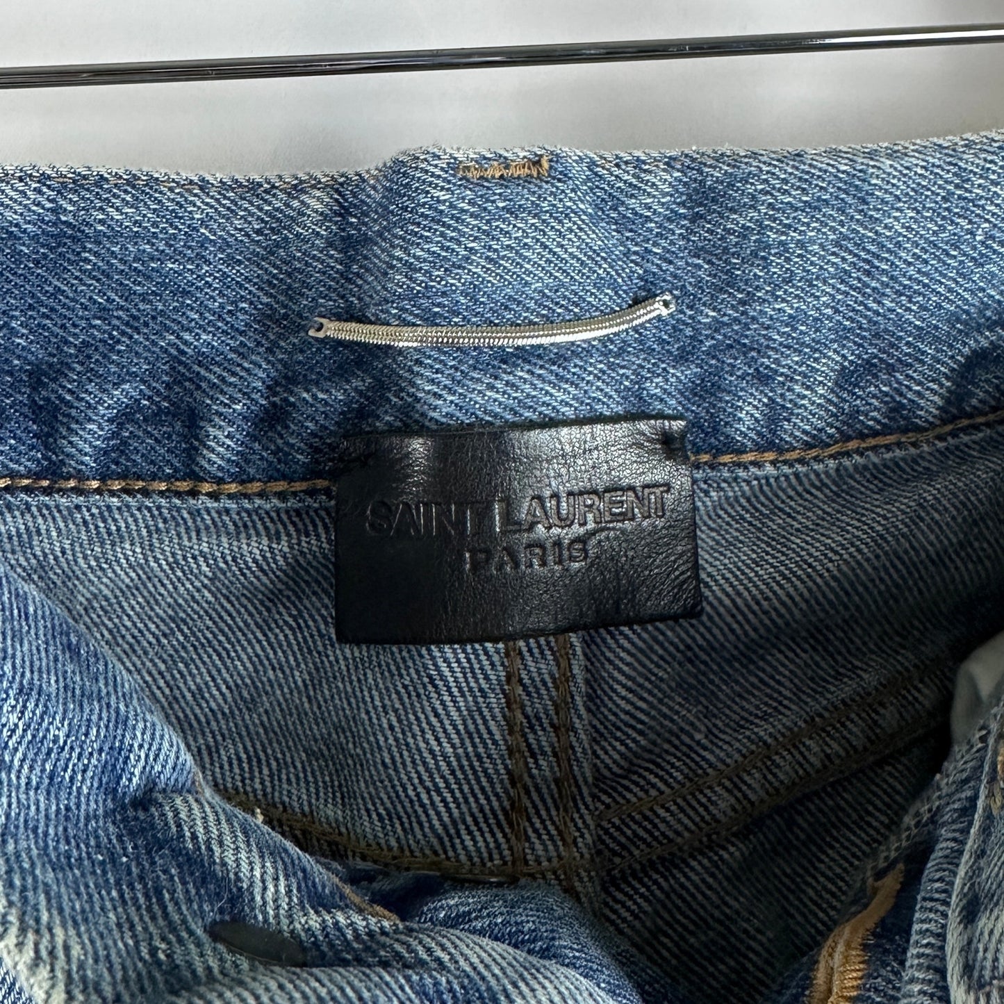 Saint Laurent Paris D23 Straight Destroyed Denim
