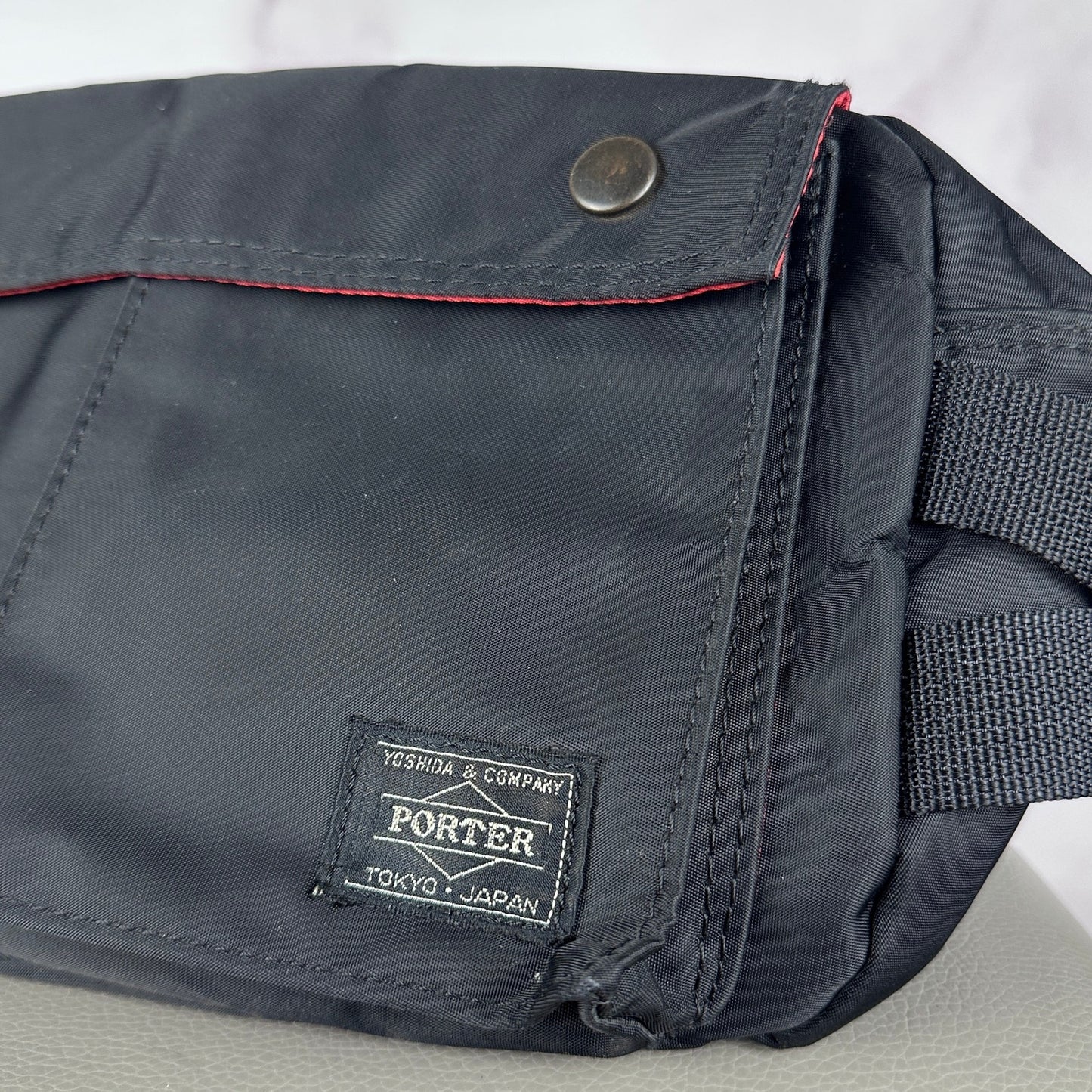 Porter Yoshida & Co. Black/Red Tanker Bag