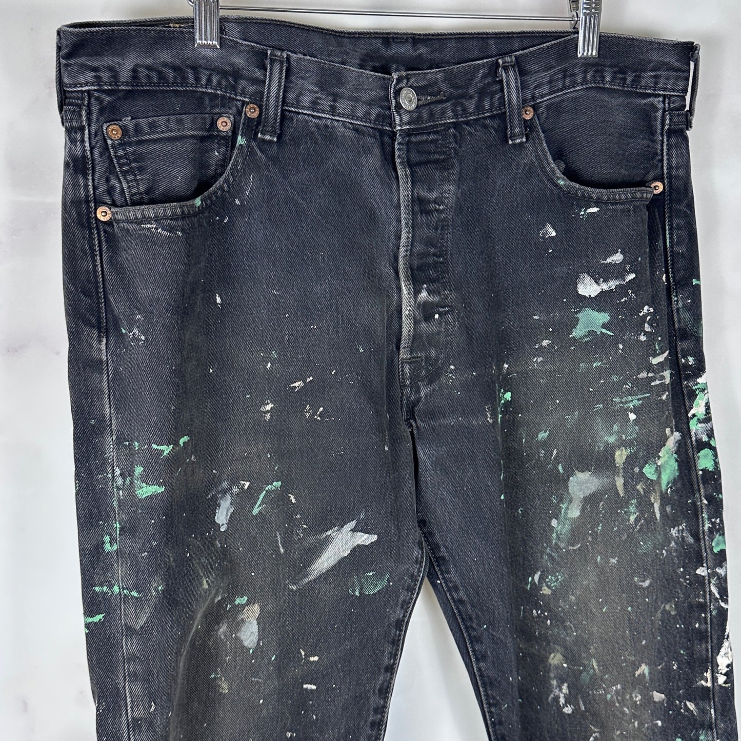 Vintage Levi’s 501 Black Painted Denim Jeans