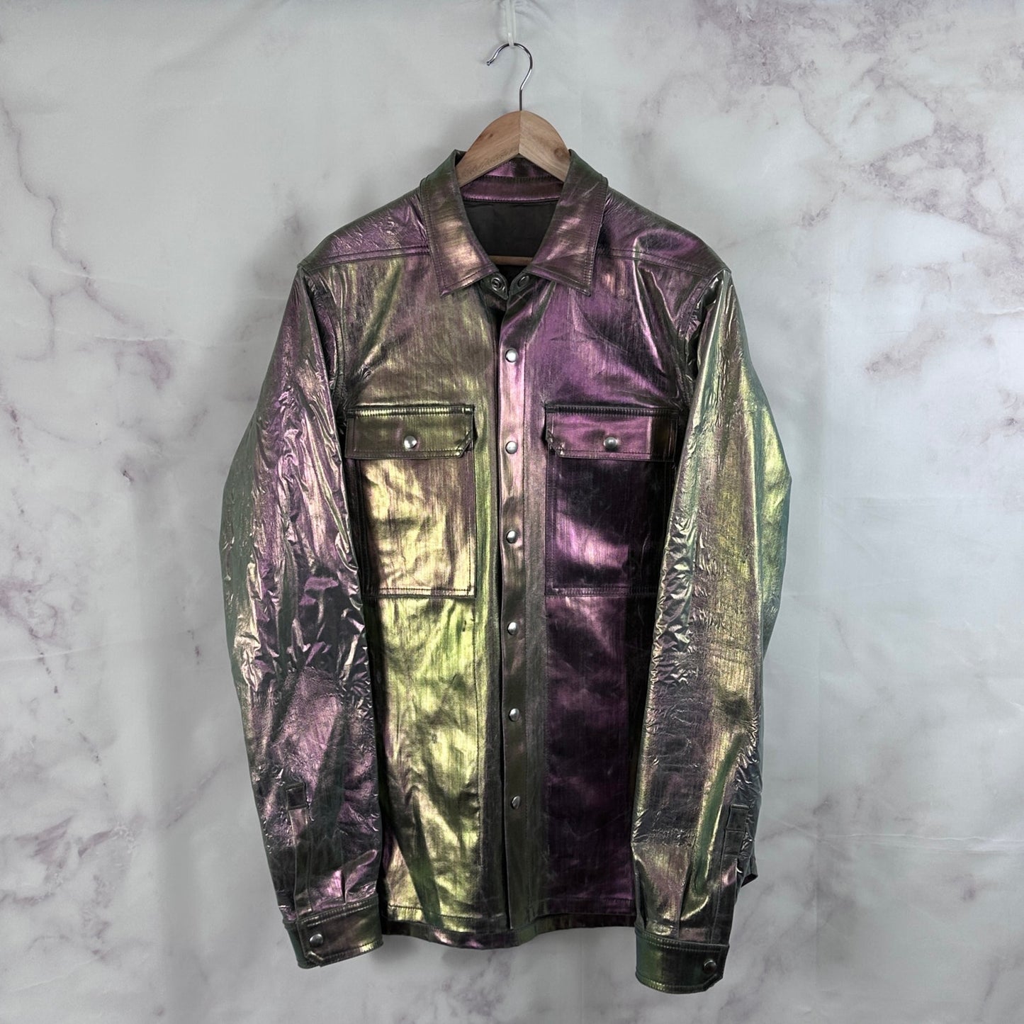 Rick Owens S/S20 Iris Shiny Denim Outershirt