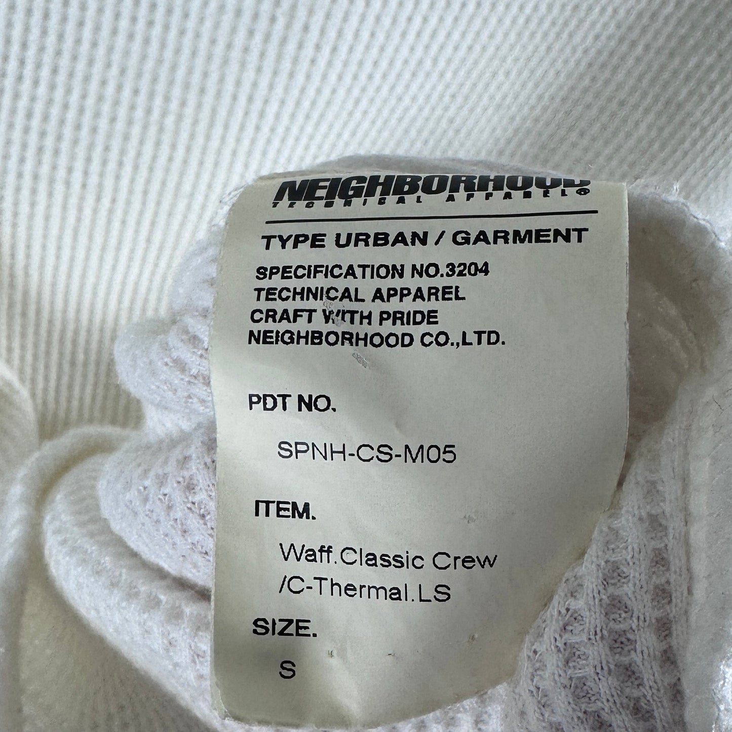 Neighborhood Dirty Co. White Waffle Longsleeve Thermal