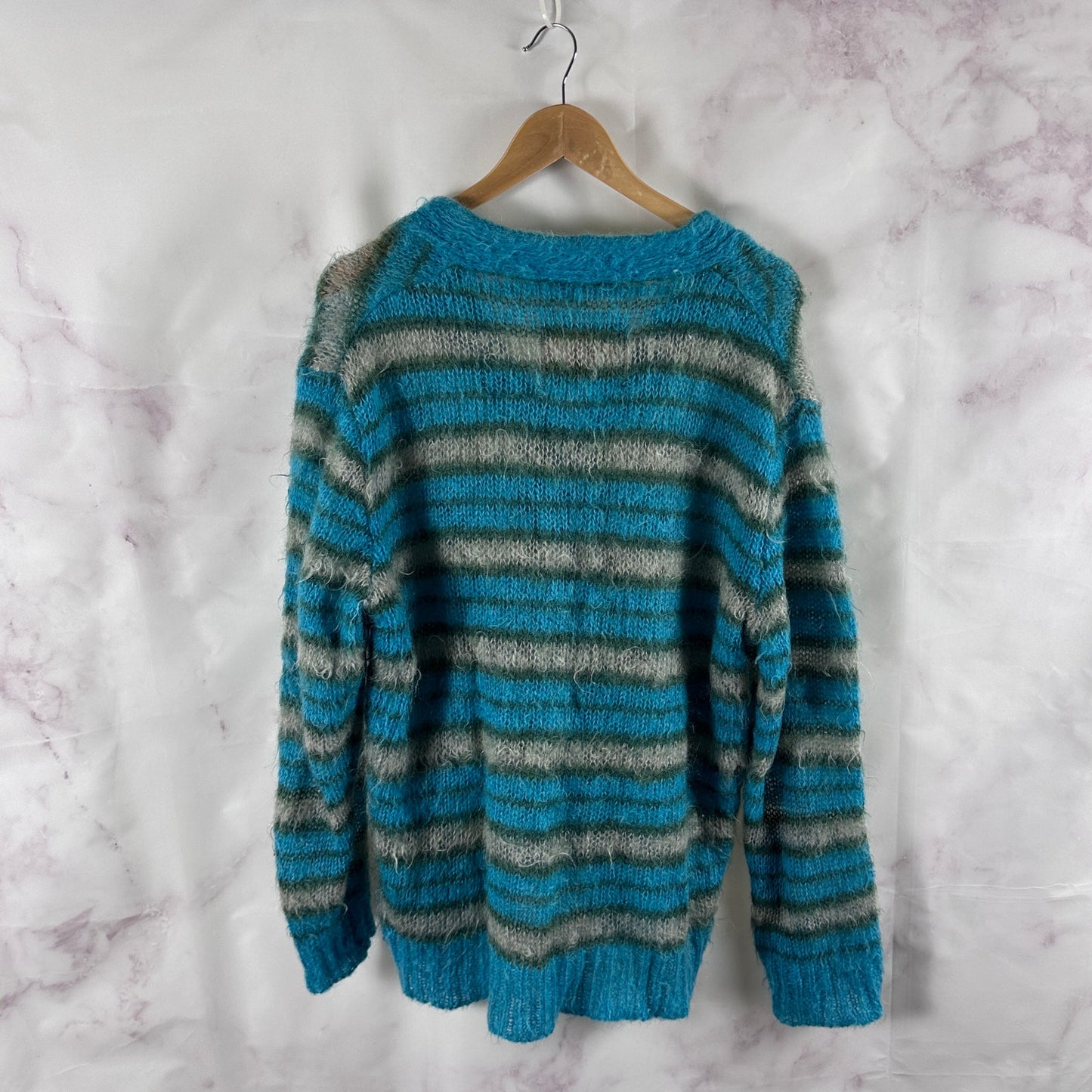Marni Fuzzy Wuzzy Mohair Striped Cardigan