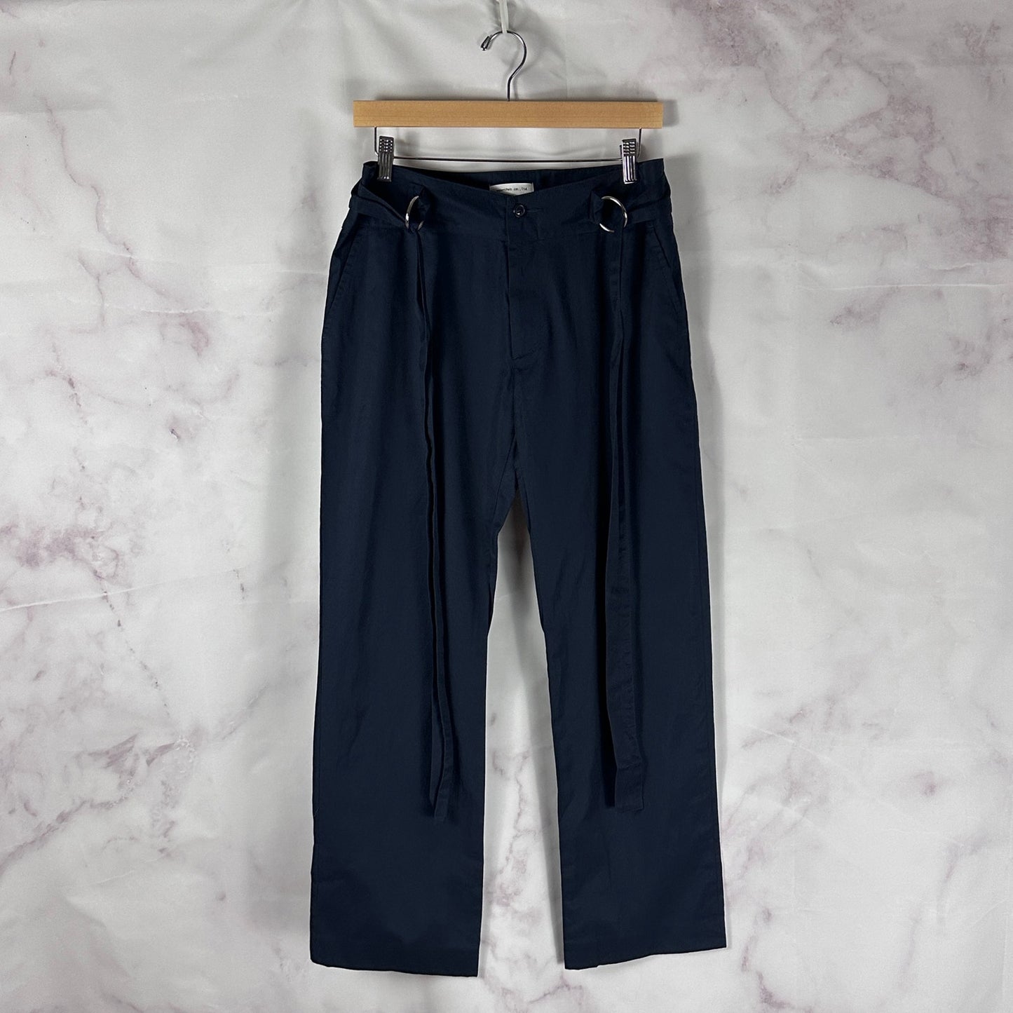 Nepenthes Navy Blue Waist Tie Pants