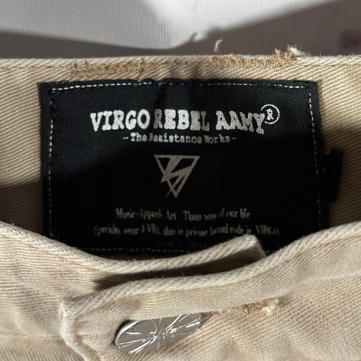 Virgo Rebel Army Repaired Khaki Pants