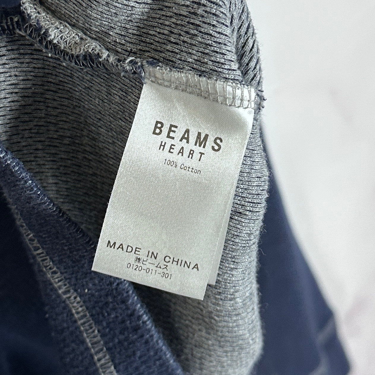 Beams Heart Navy Blue Crewneck Sweatshirt