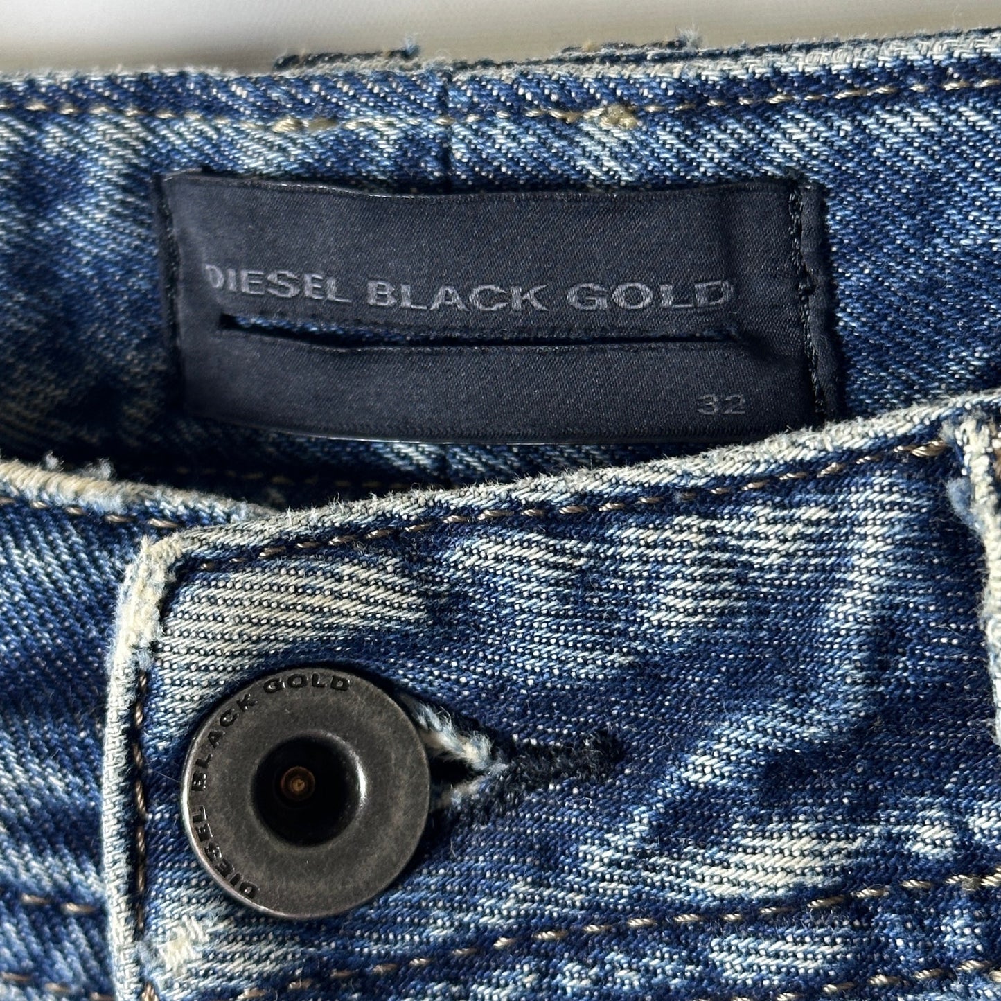 Diesel Black Gold Distressed Repaired Denim