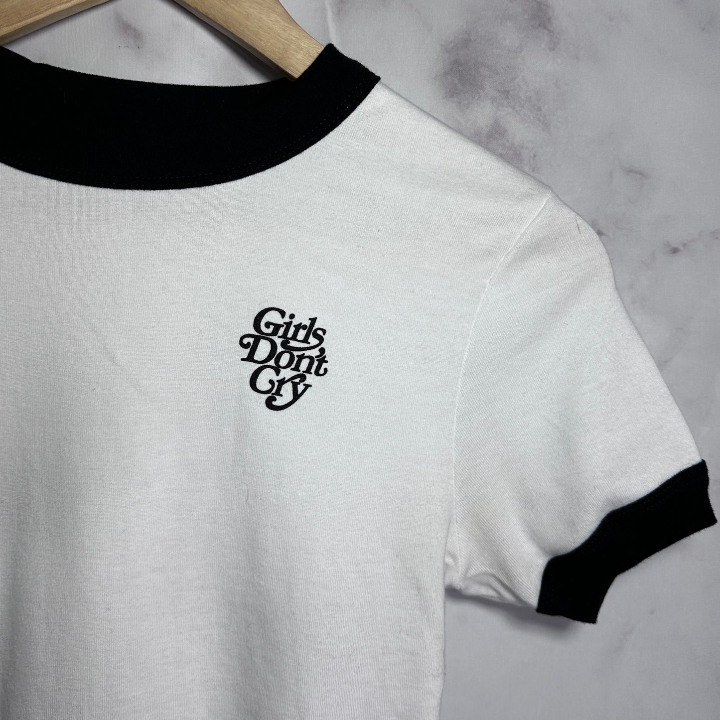 Girls Don’t Cry Ringer Cropped Baby Tee