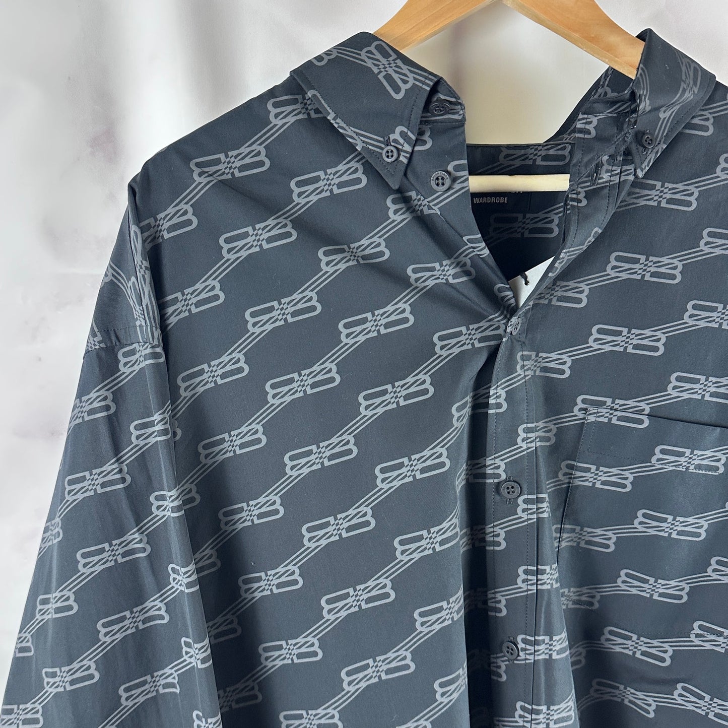 Balenciaga Monogram Black Button-Up Shirt