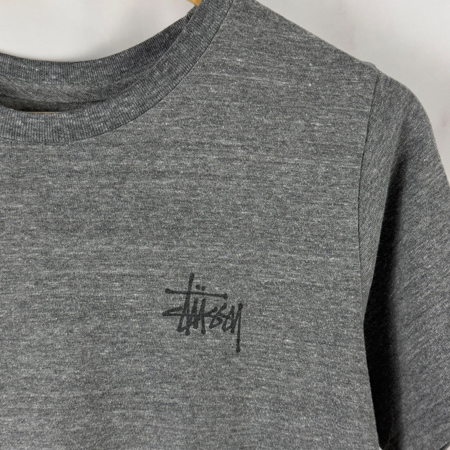 Stussy Heather Grey Logo Tee
