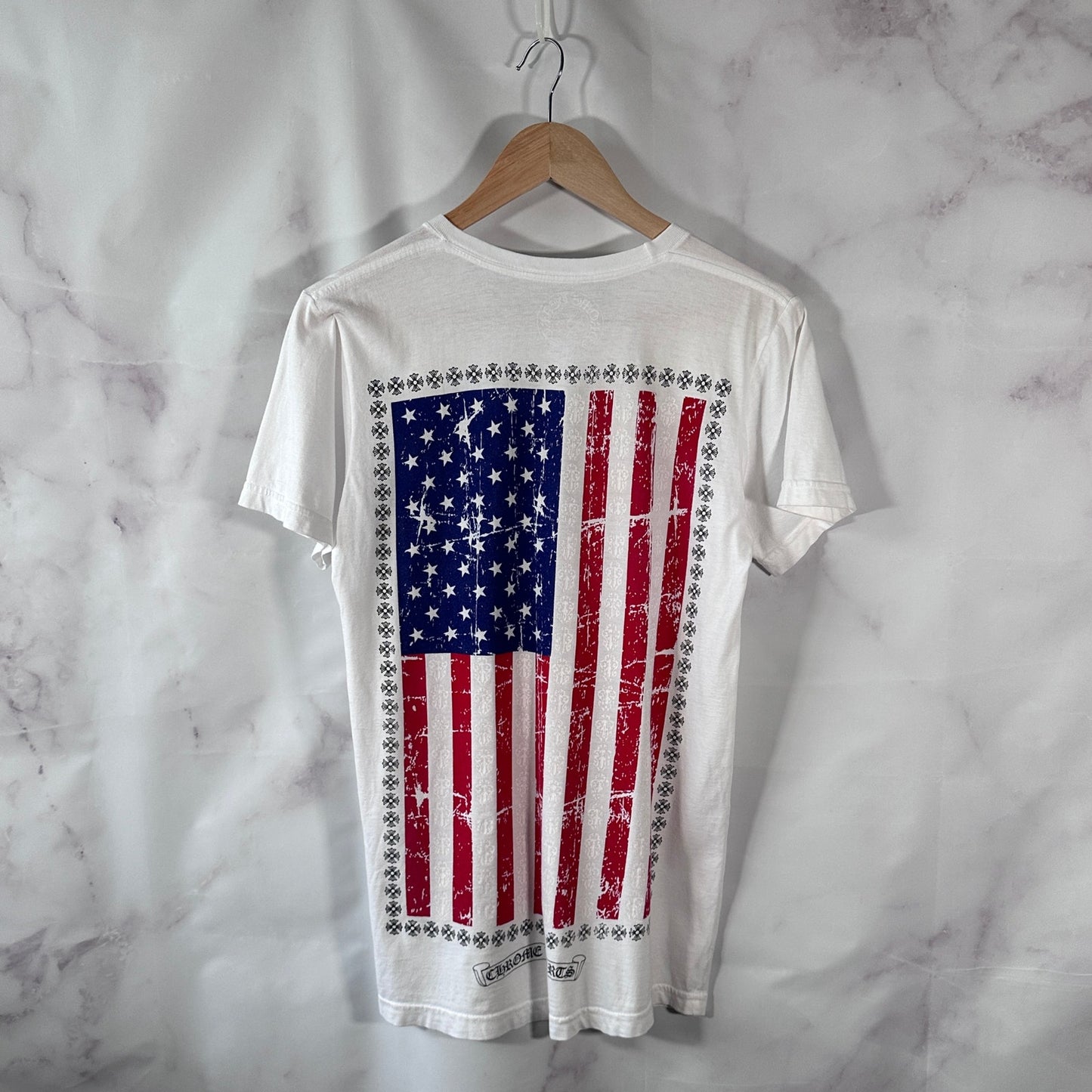 Chrome Hearts White American Flag Tee